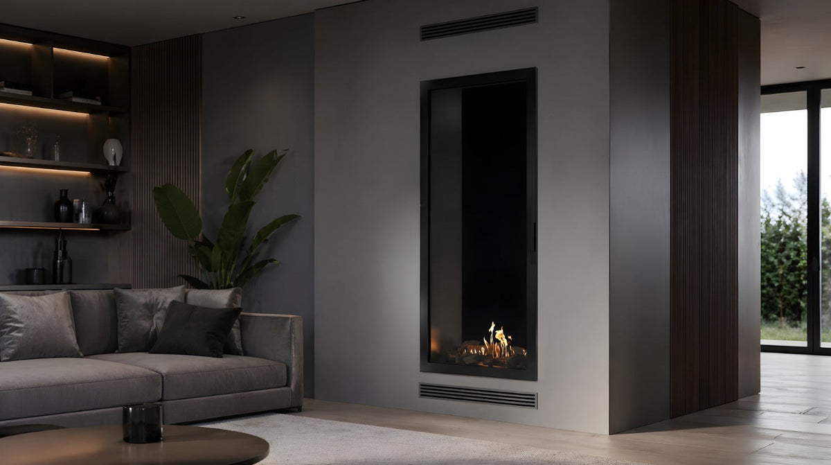 Selected Vertical Enkelzijdige Inbouwhaard Volle Glas