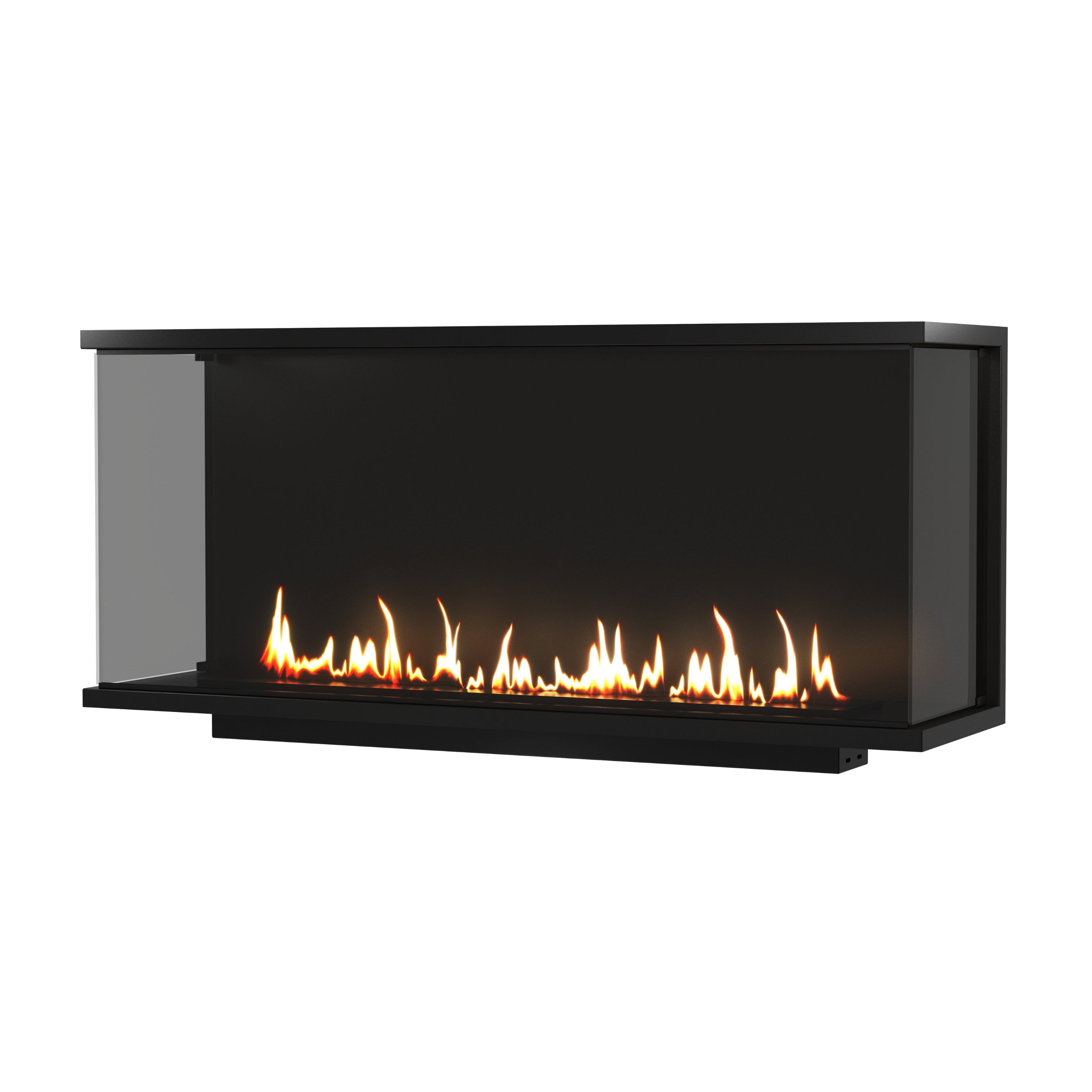 Made Driezijdig Inbouwhaard Volle Glas 140 cm