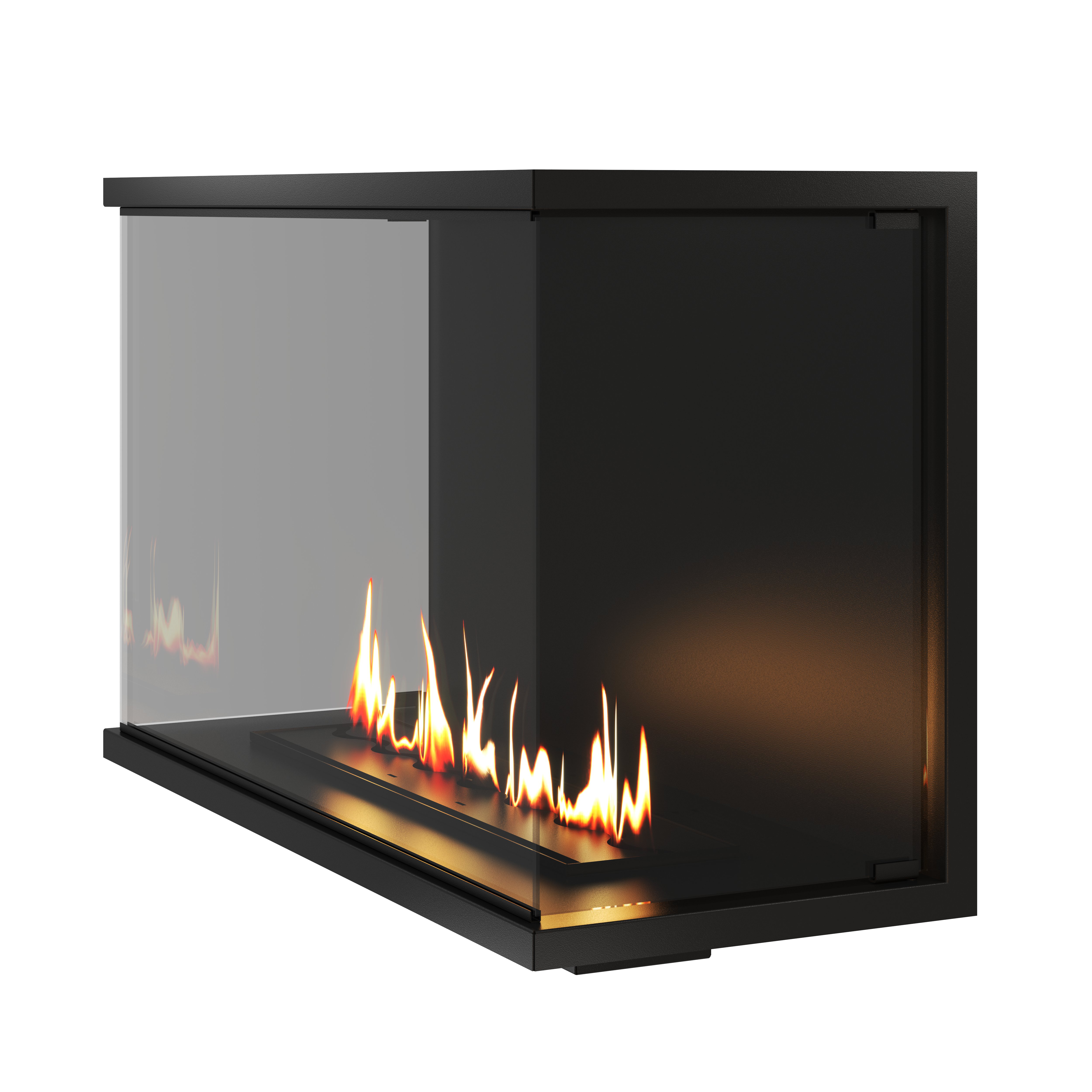 Made Driezijdig Inbouwhaard Volle Glas 110 cm