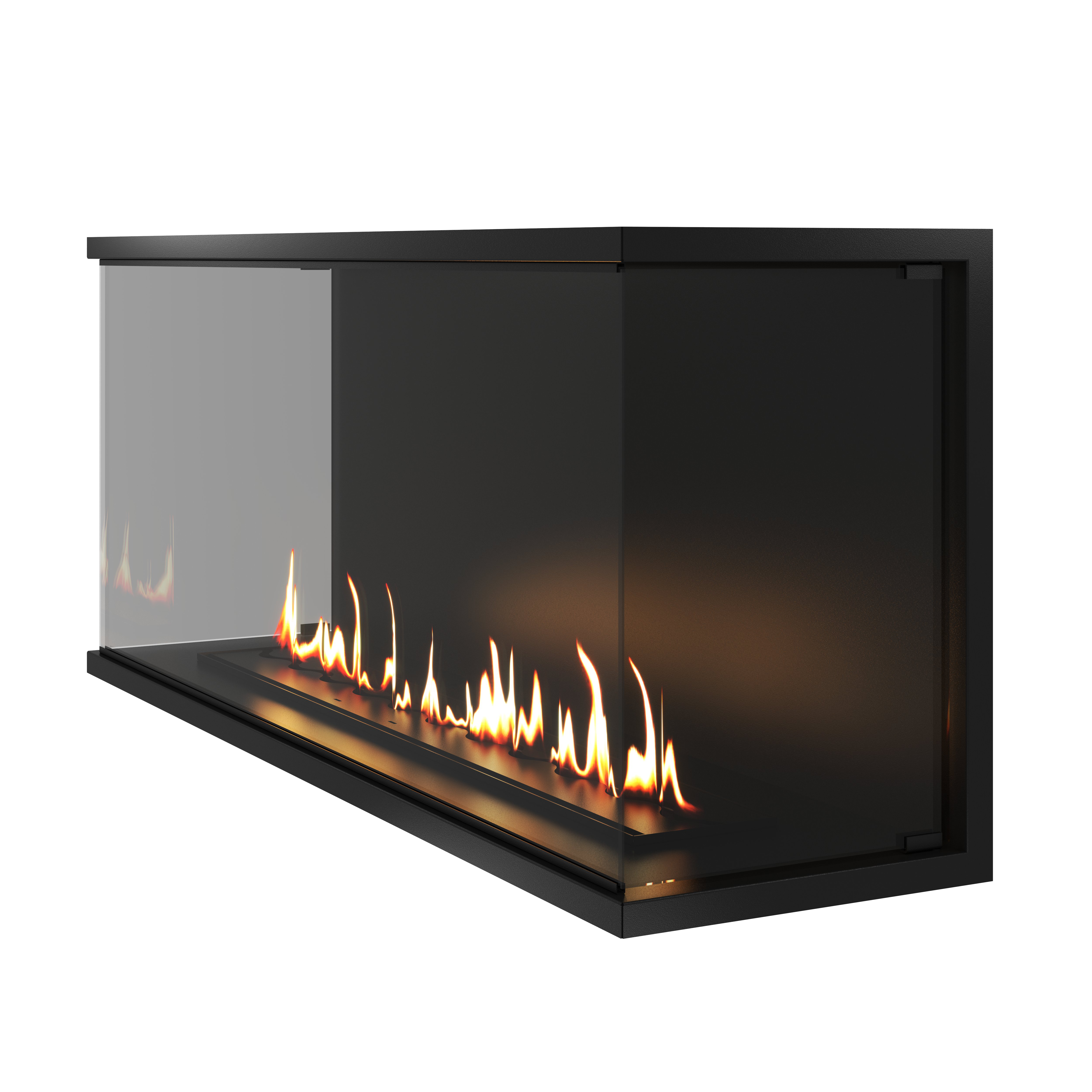 Made Driezijdig Inbouwhaard Volle Glas 150 cm