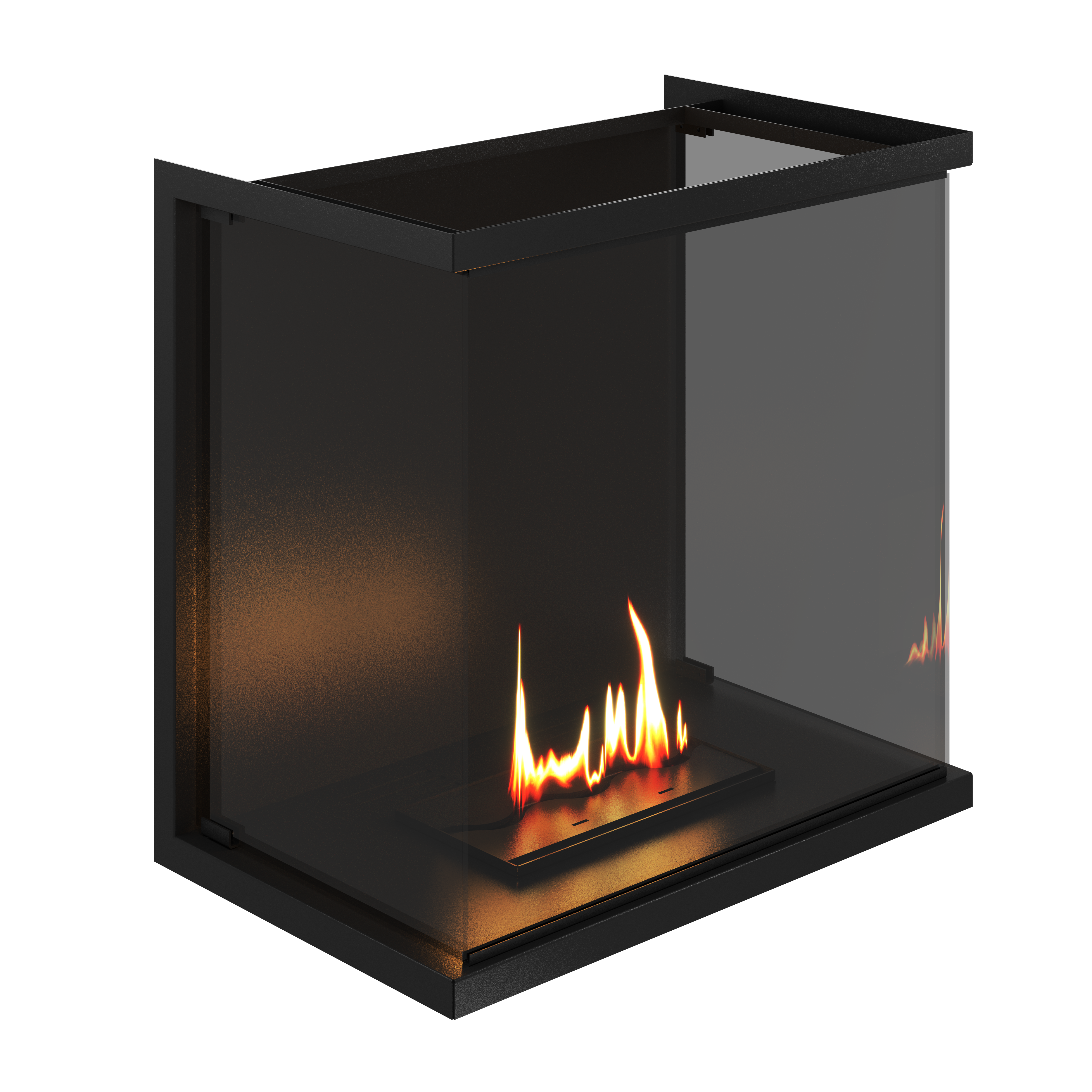 Made Driezijdig Inbouwhaard Volle Glas 60 cm