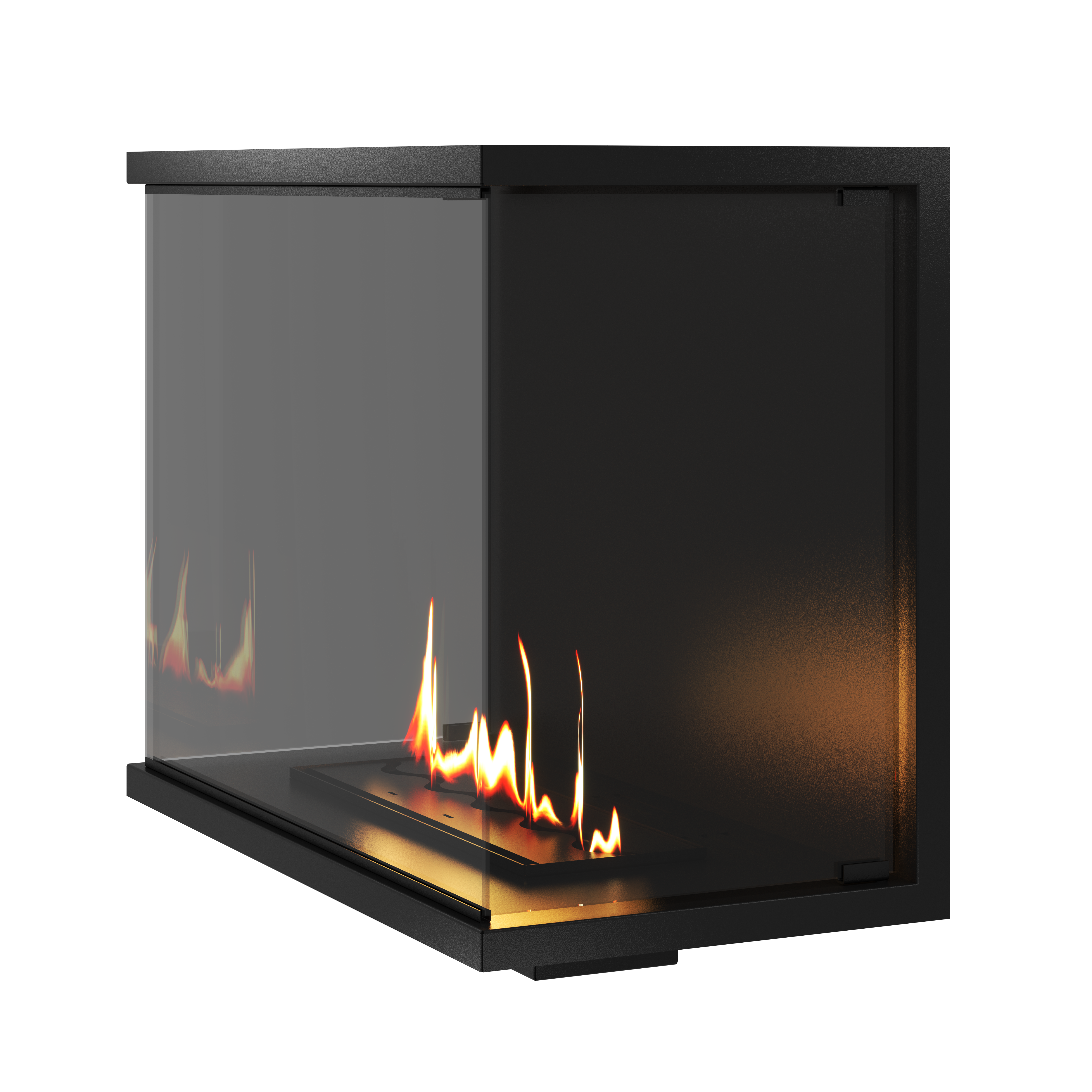 Made Driezijdig Inbouwhaard Volle Glas 90 cm