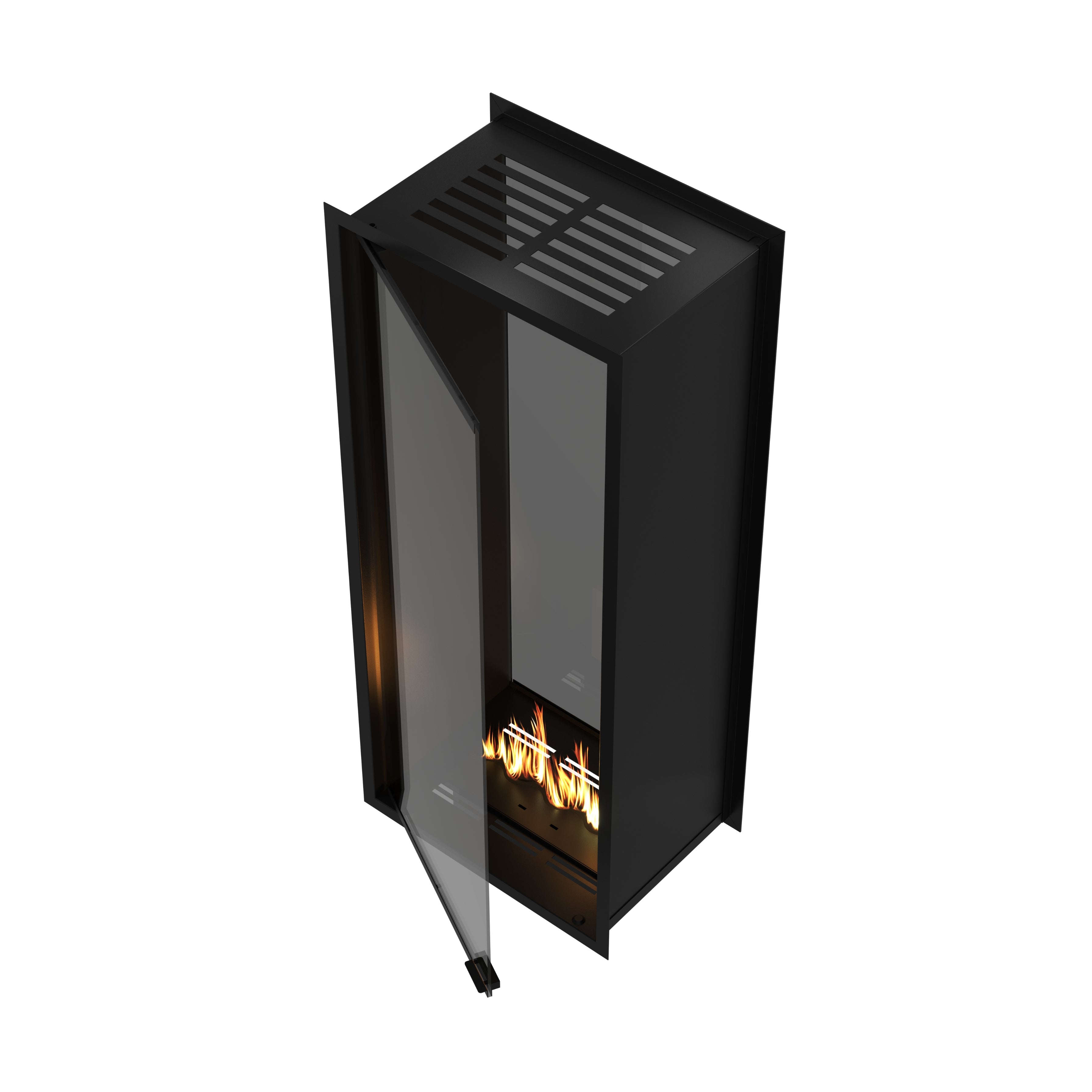 Fame Vertical Doorkijkhaard Met Volle Glas 60 x 140 cm