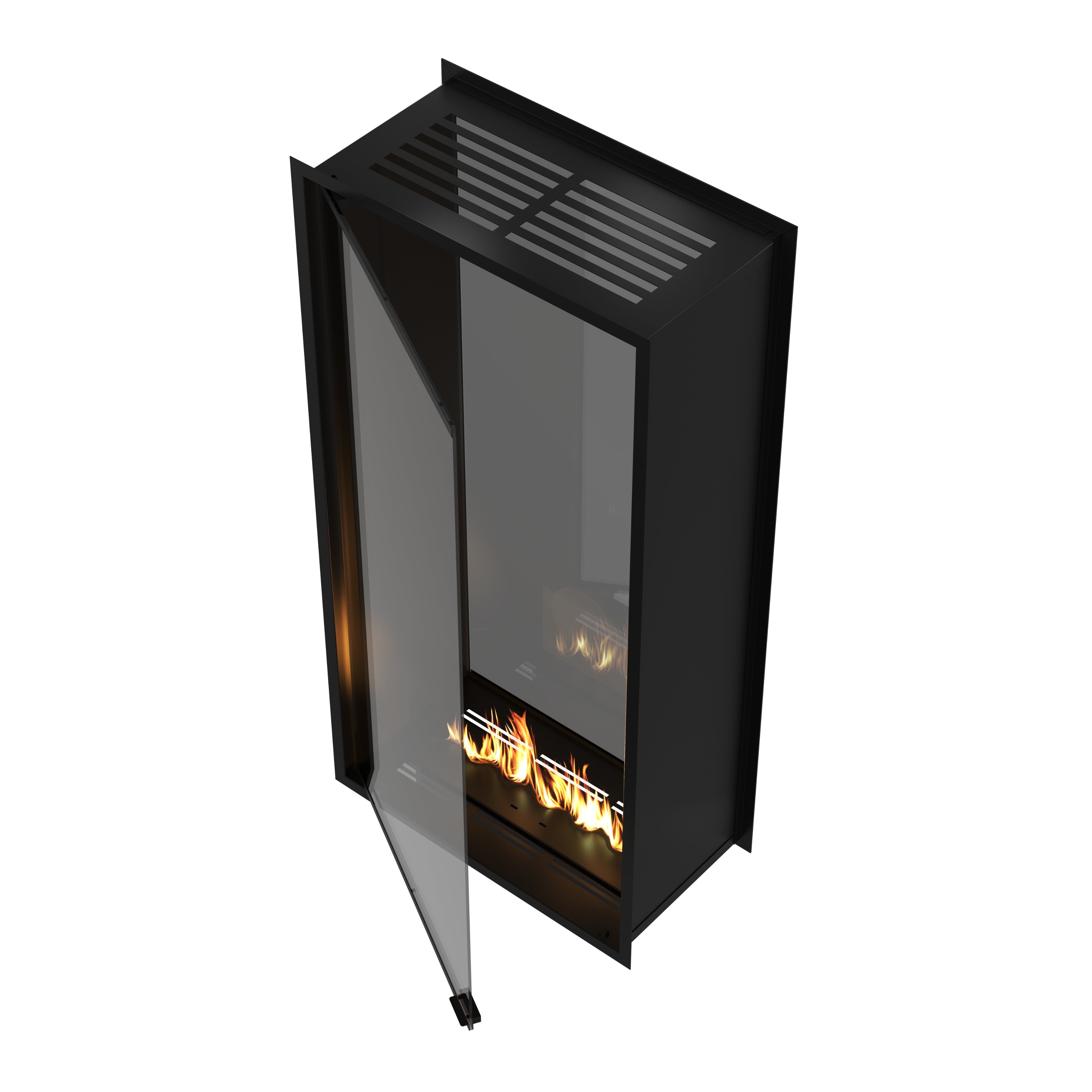 Fame Vertical Doorkijkhaard Met Volle Glas 80 x 160 cm