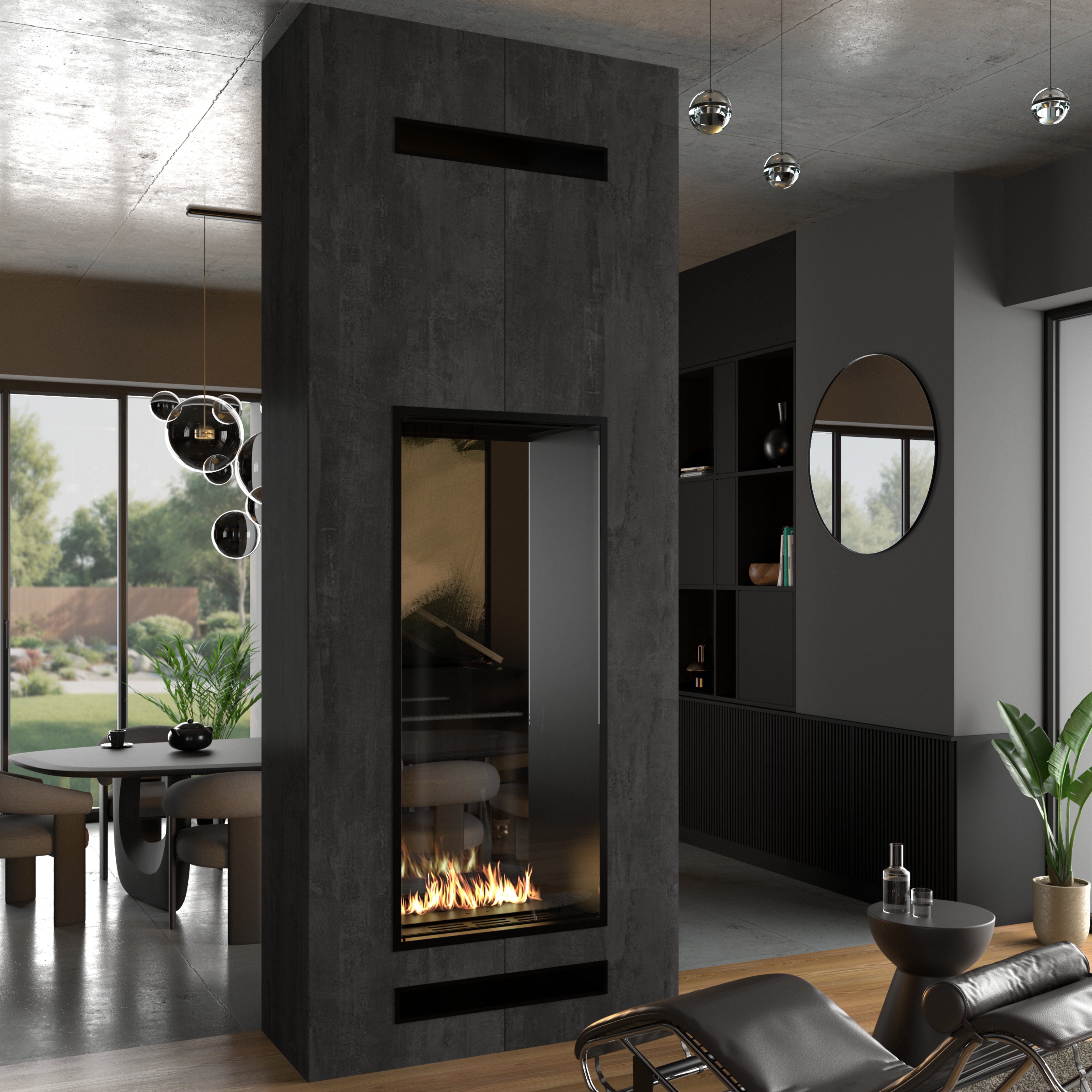 Fame Vertical Doorkijkhaard Met Volle Glas 80 x 100 cm