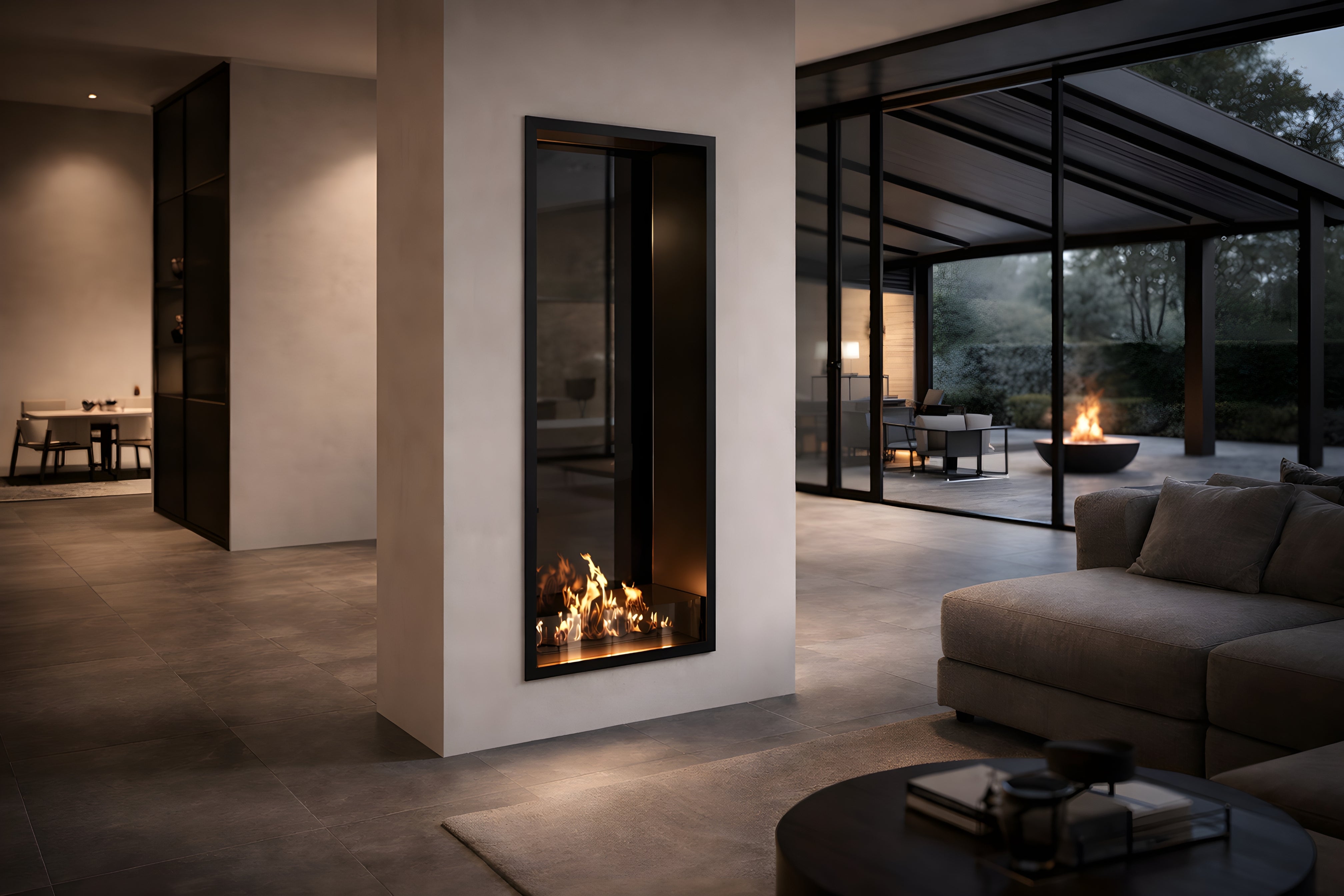 Fame Vertical Doorkijkhaard Enkel Volle Glas 60 x 120 cm