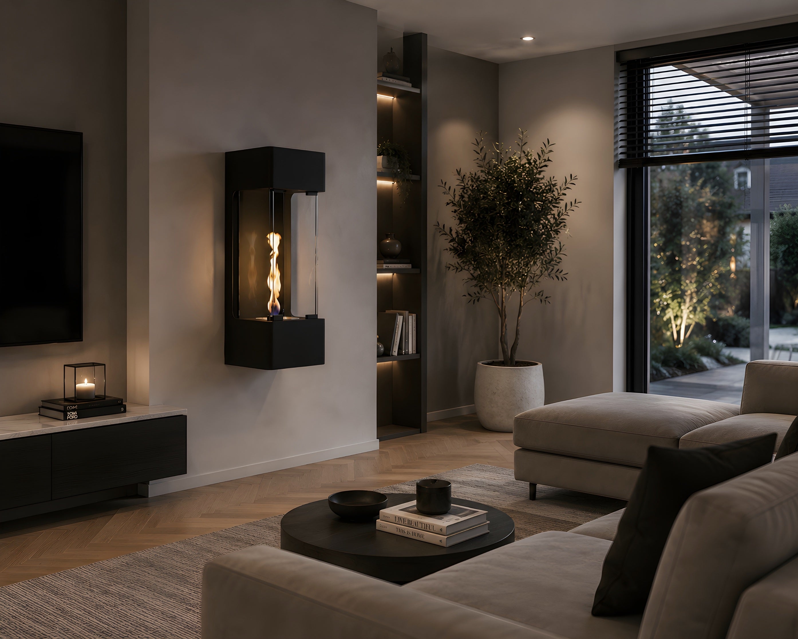 Air Box Bio Ethanol Wandhaard H80 cm