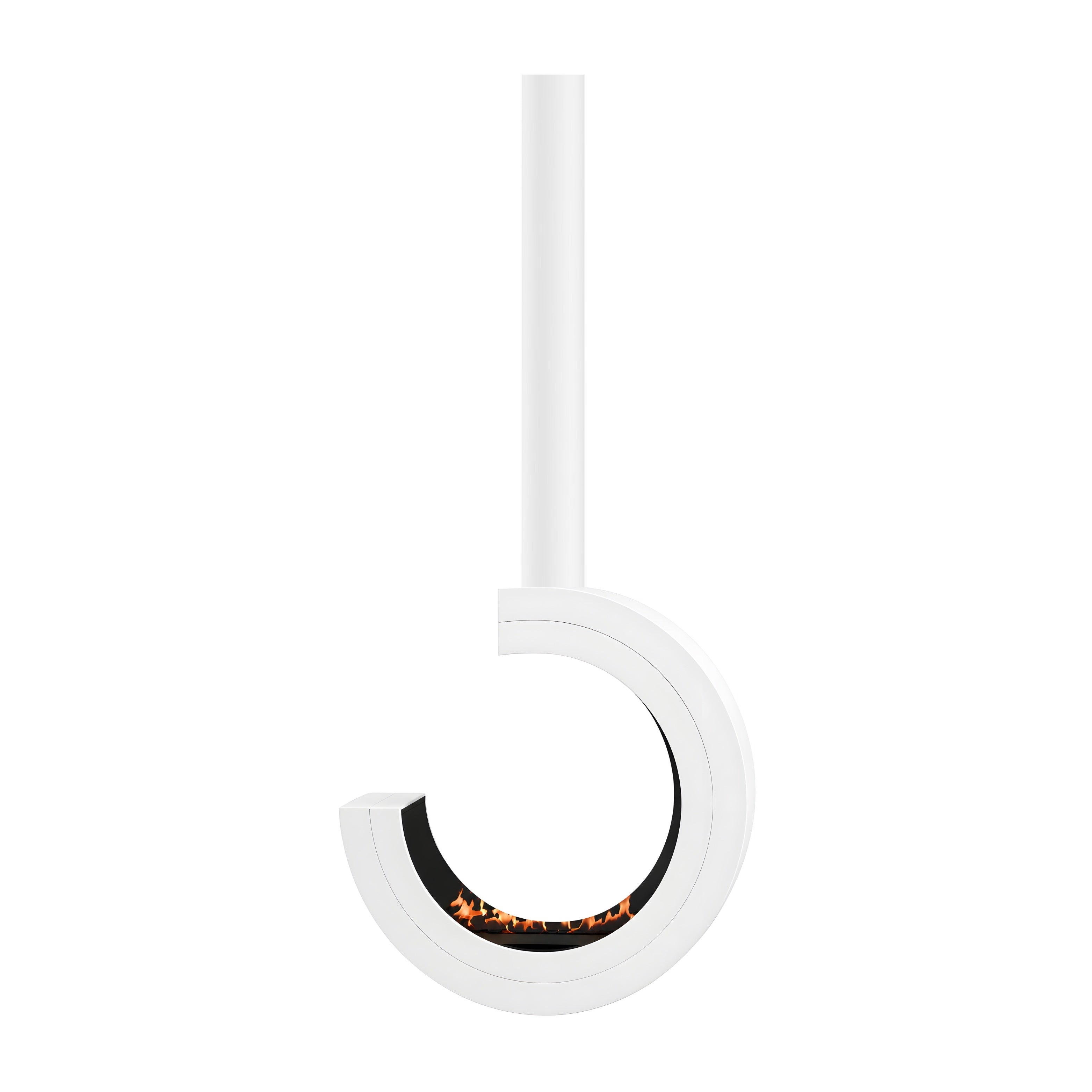 Erto 90 3/4 Tube Black Bio Ethanol Ceiling Fireplace