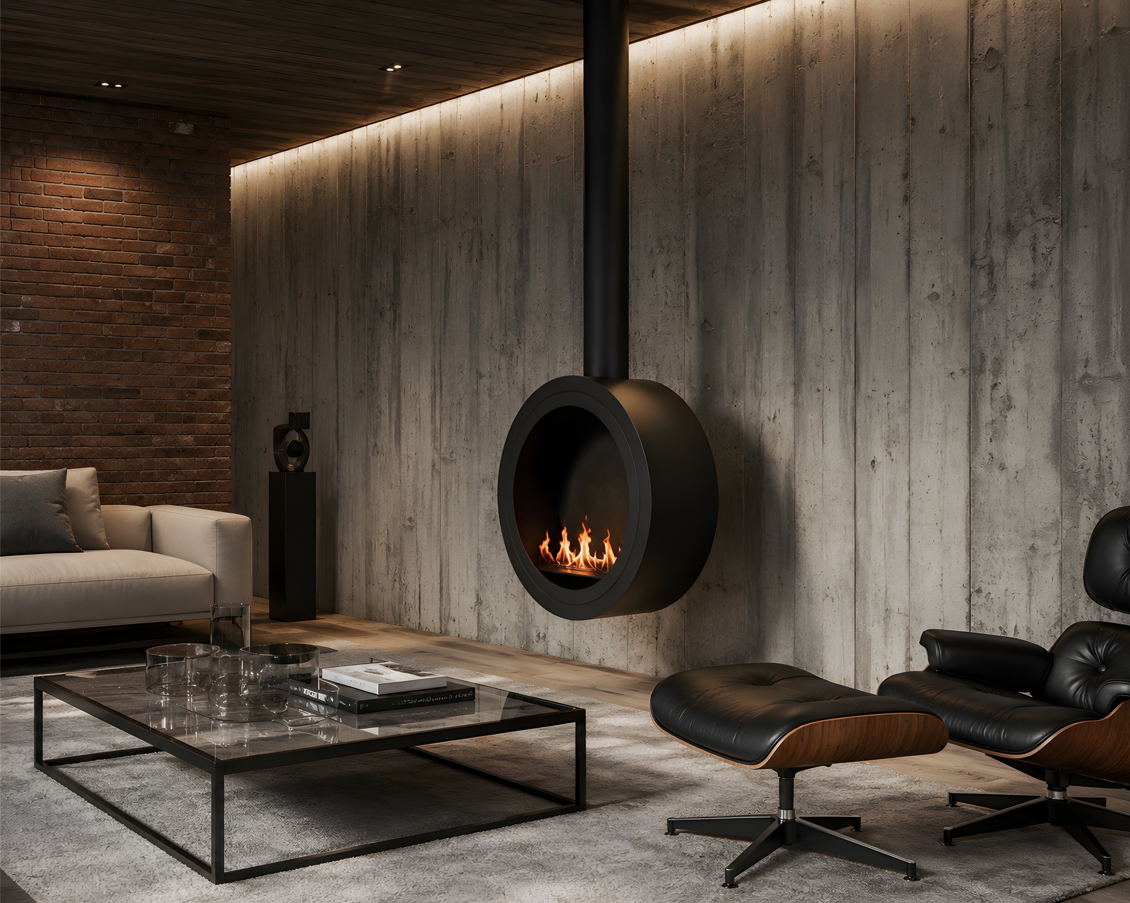 Arcos Close Tube Plafondhaard Zwart Ø80 - Ø120 cm