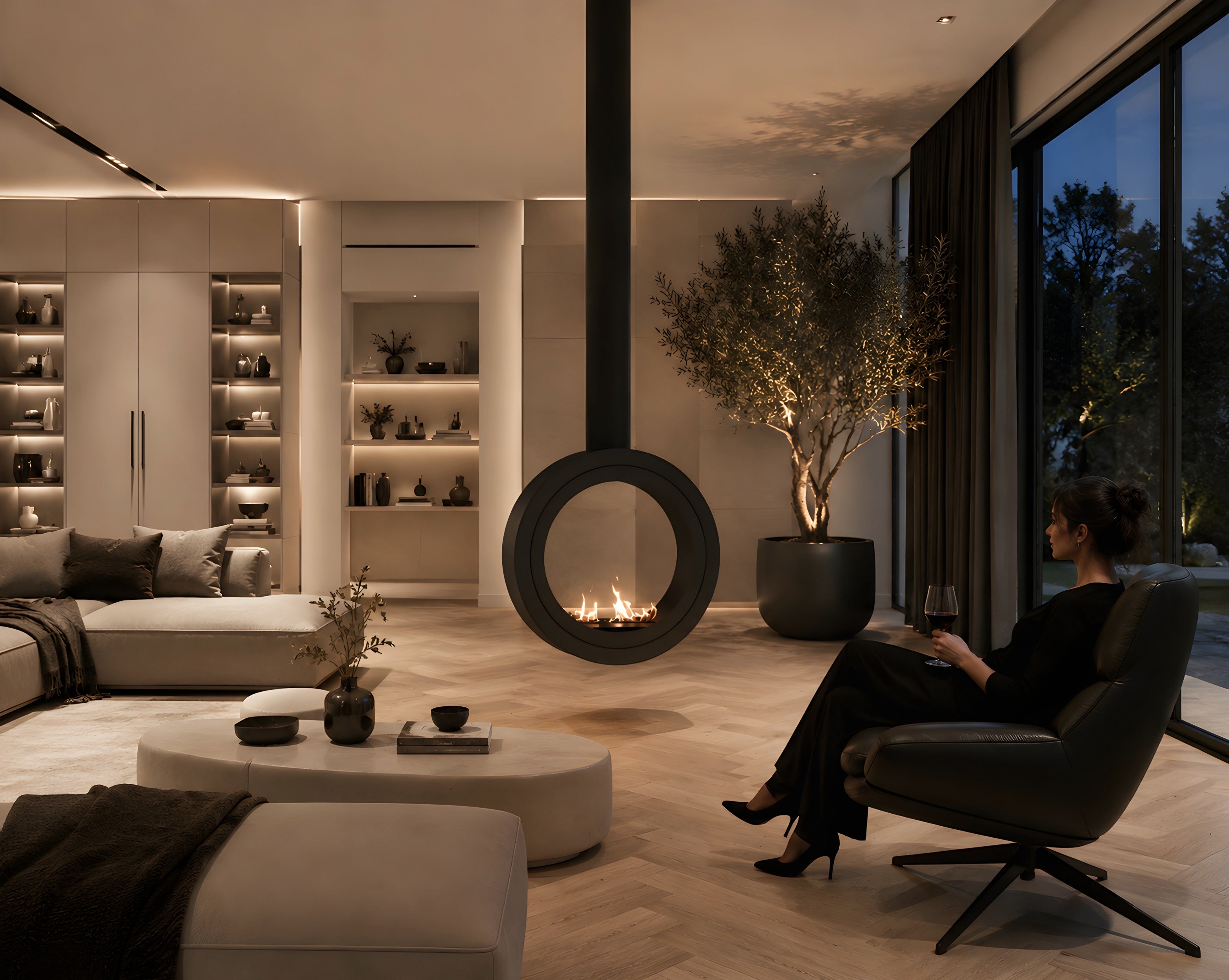 Erto Tube 80 Hanging Bio Fireplace