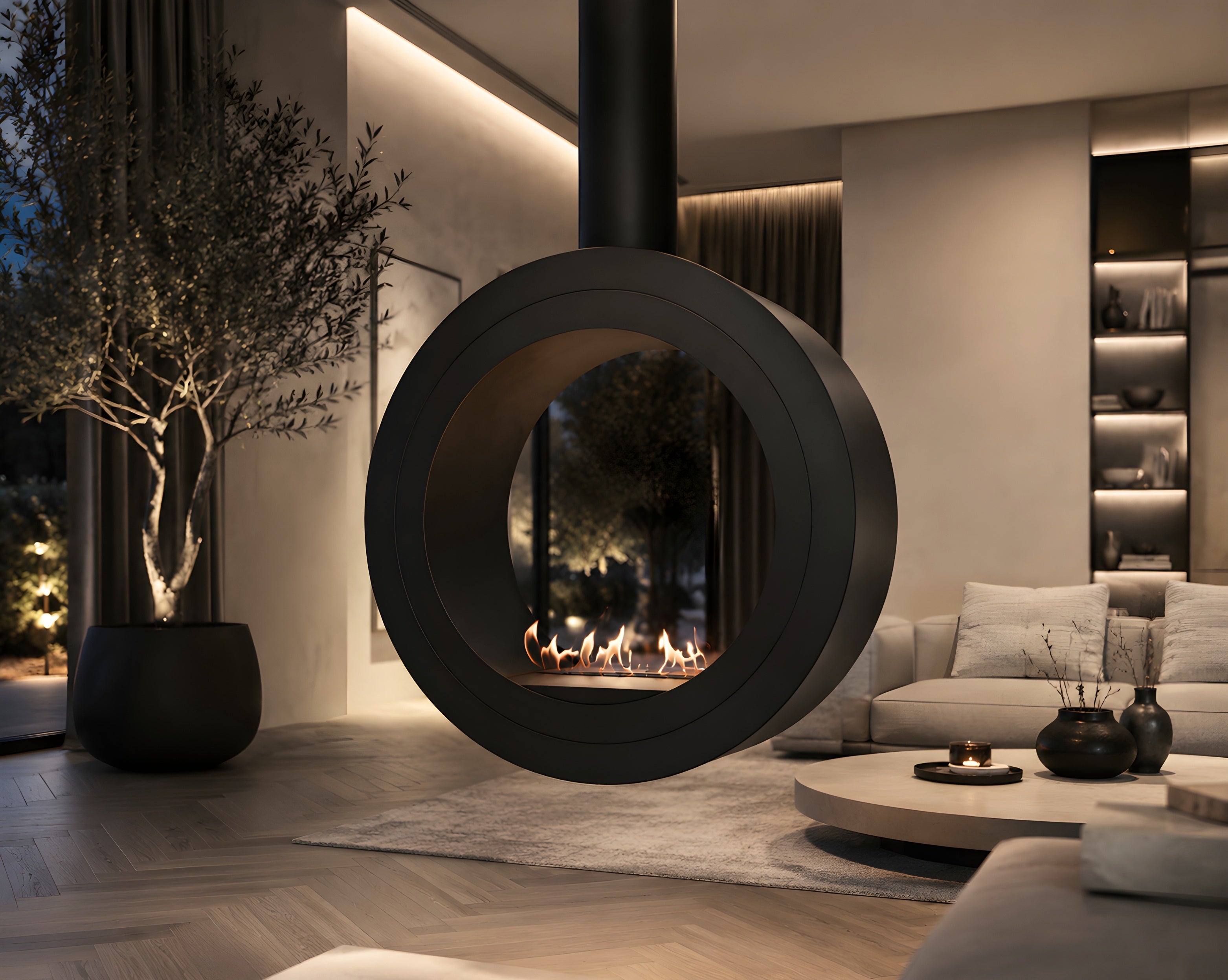 Erto Tube 80 Hanging Bio Fireplace