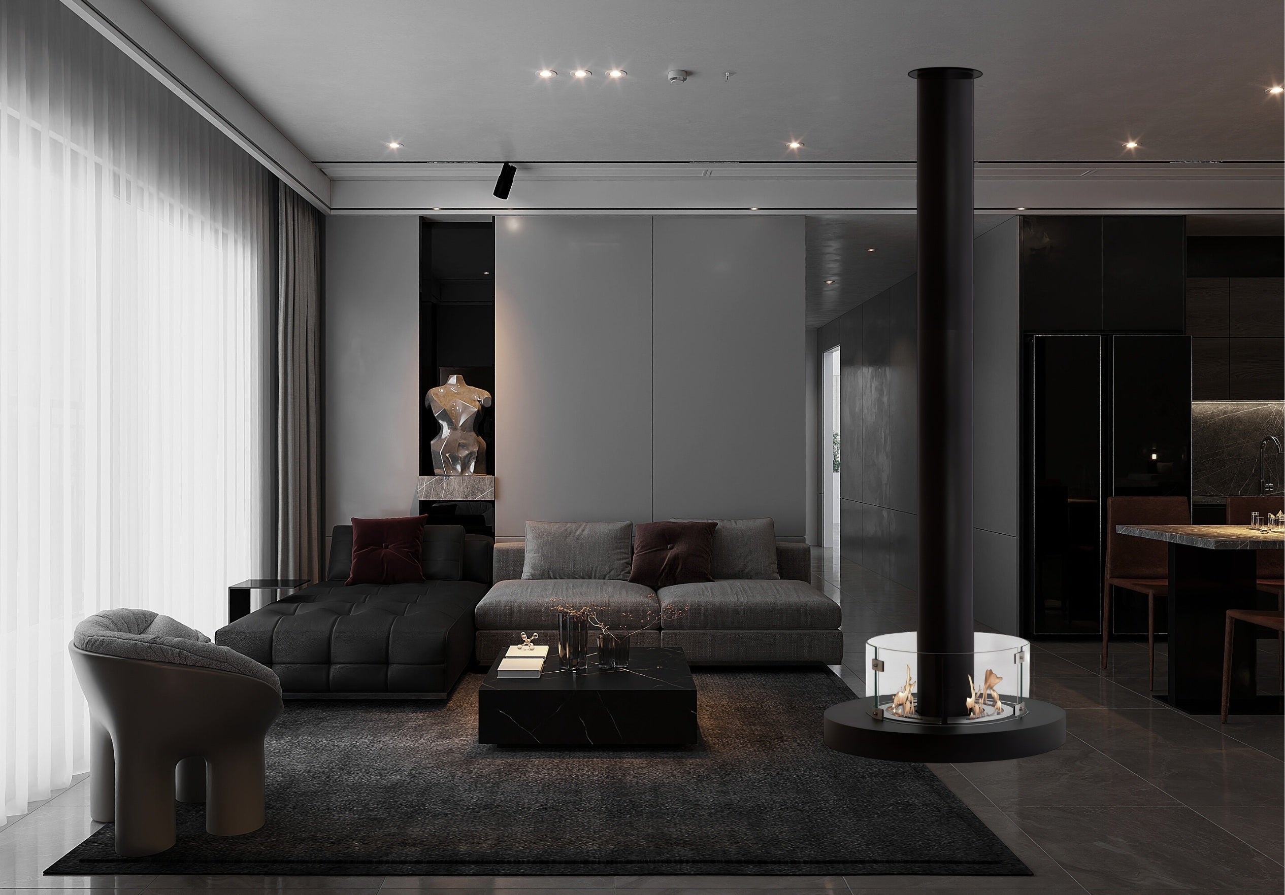 Ativ Bio Ethanol Plafondhaard H190 cm