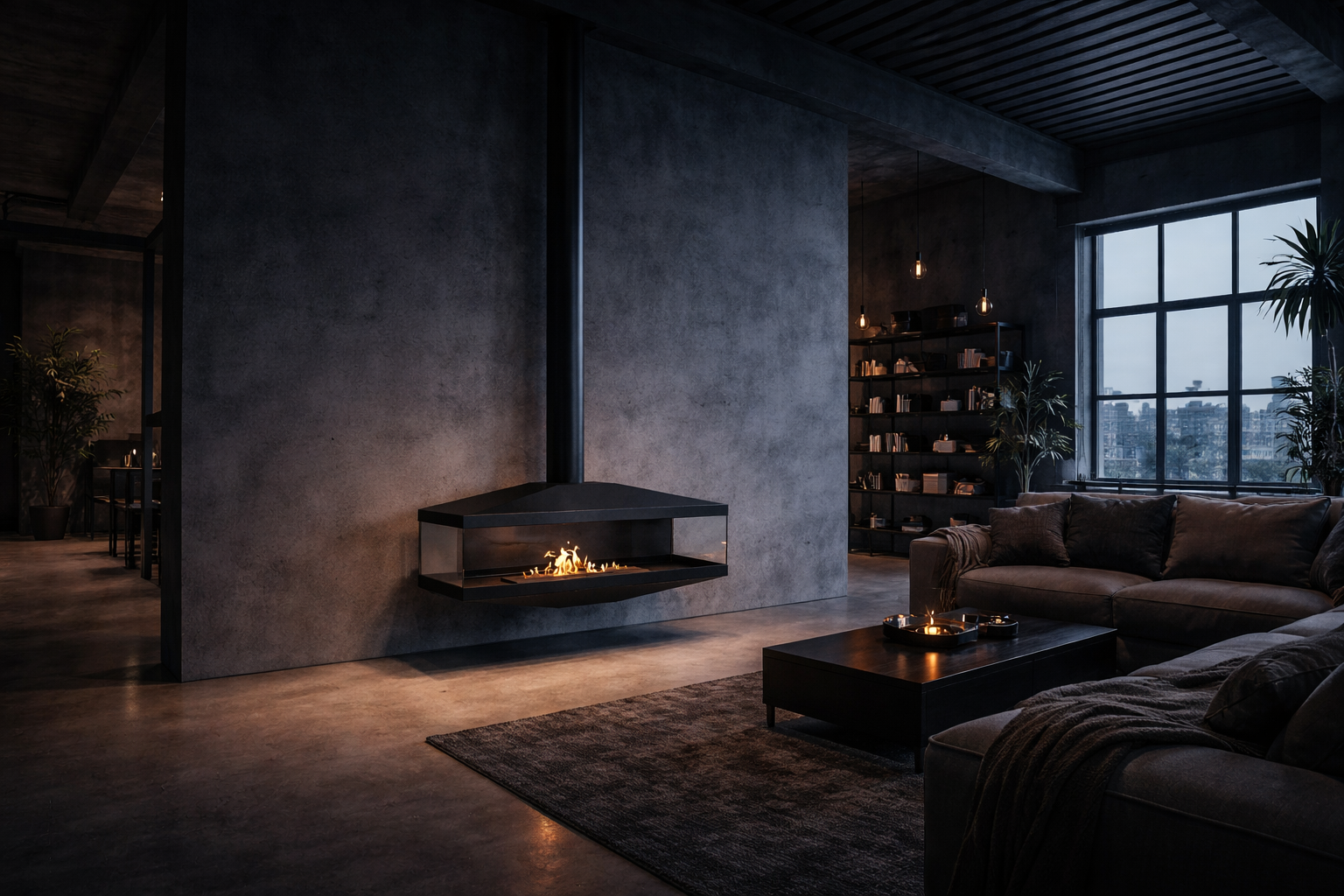 Aura Close Tube Zwart Doorkijk Plafondhaard 120 cm