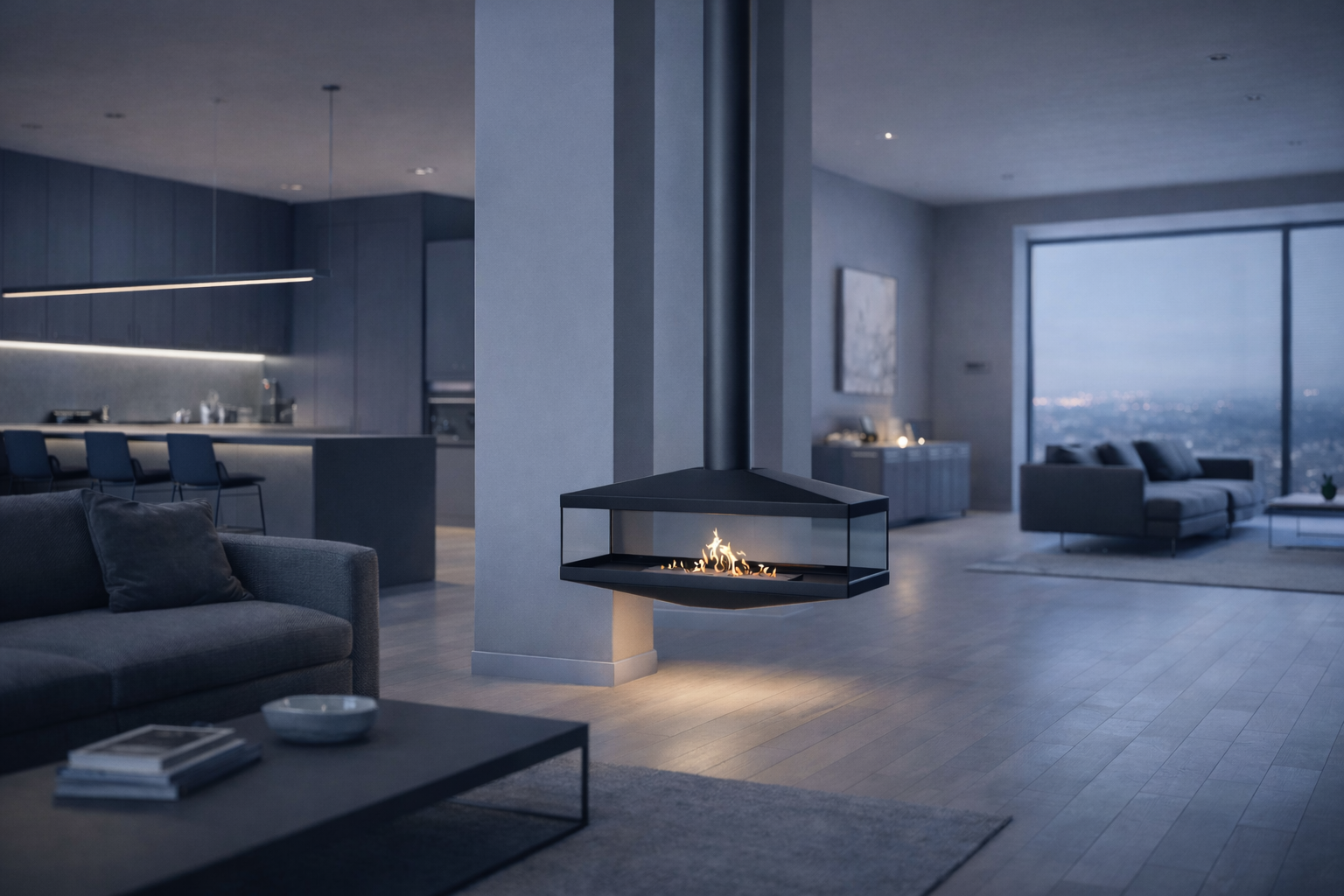 Aura Tube Zwart Doorkijk Plafondhaard 120 cm