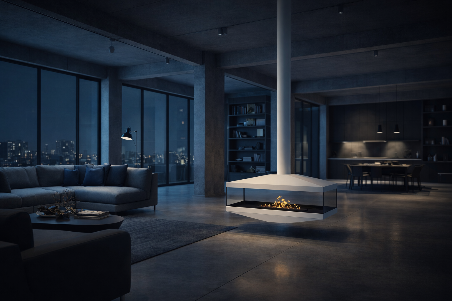 Aura Tube Wit Doorkijk Plafondhaard 120 cm