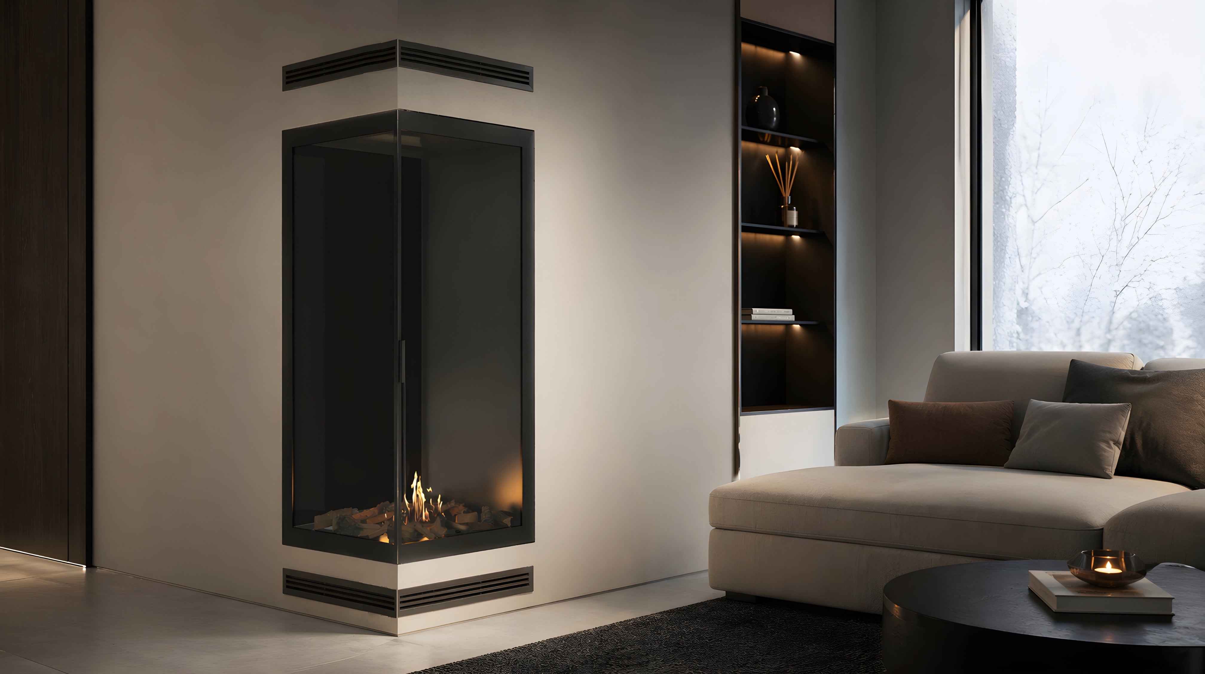 Base Vertical Hoekhaard Links Volle Glas 80 x 140 cm