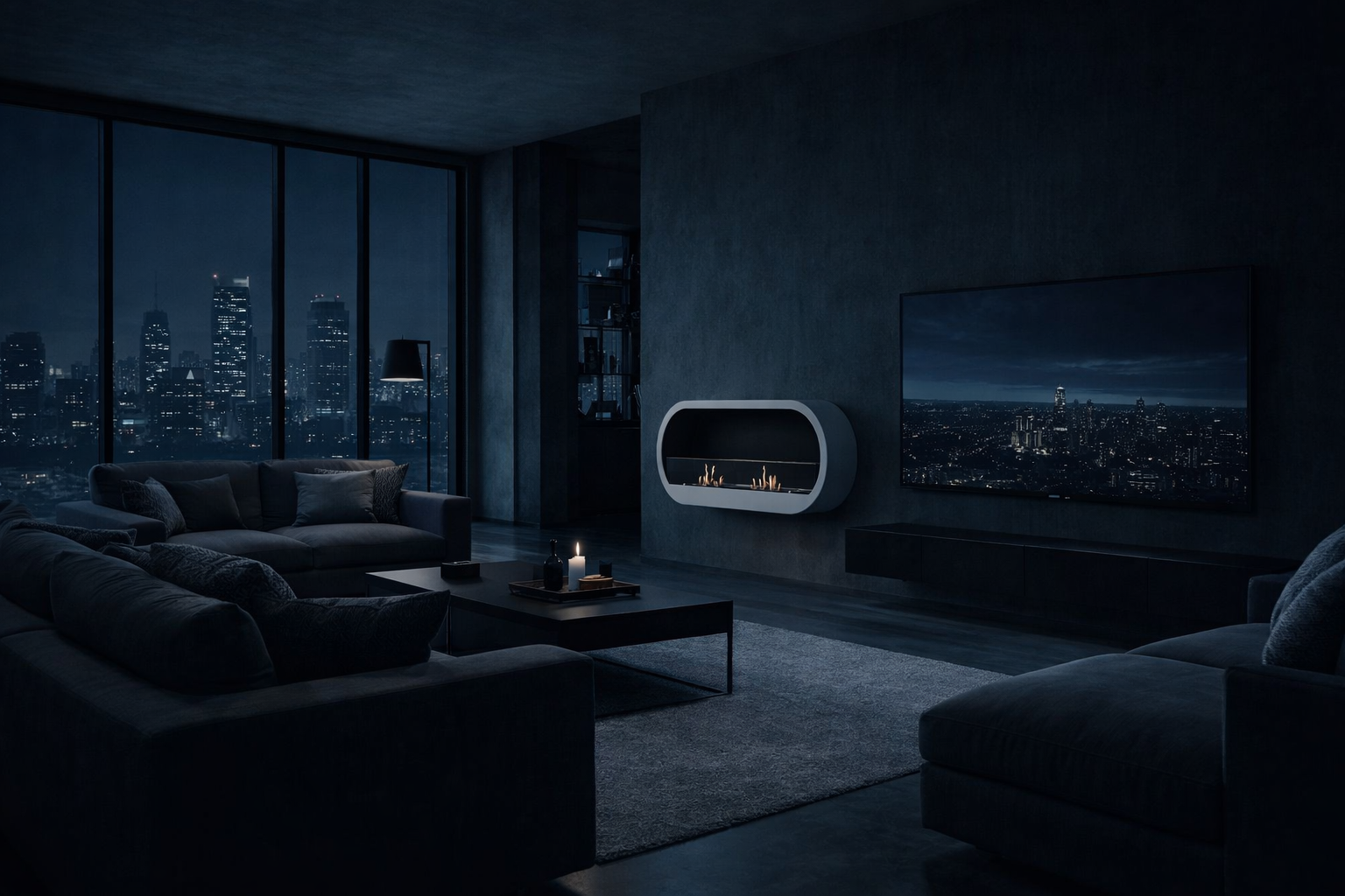 Belen Bio-Ethanol Wall Fireplace - Floor Fireplace 100 CM