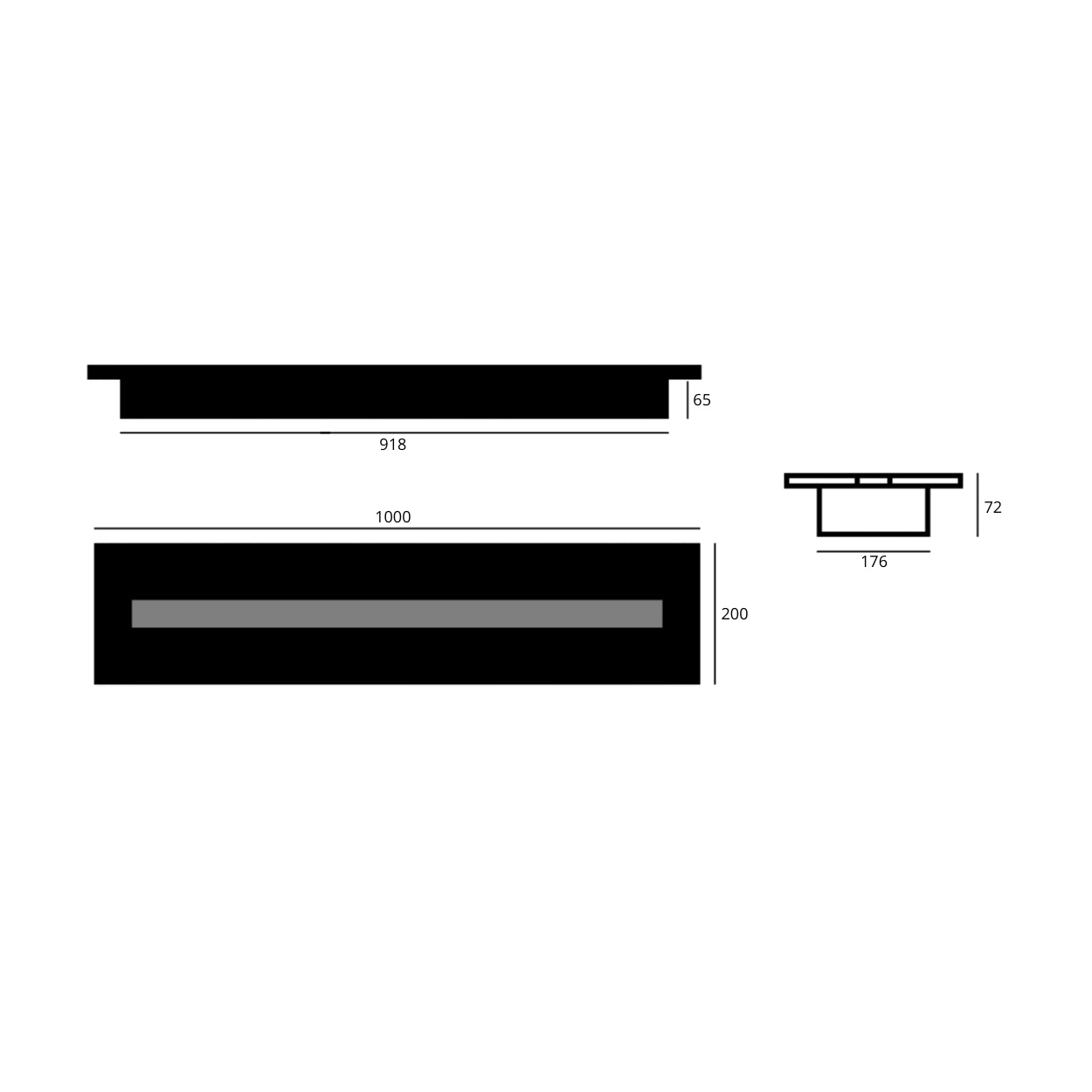 Bio Ethanol Line Burner 100 CM