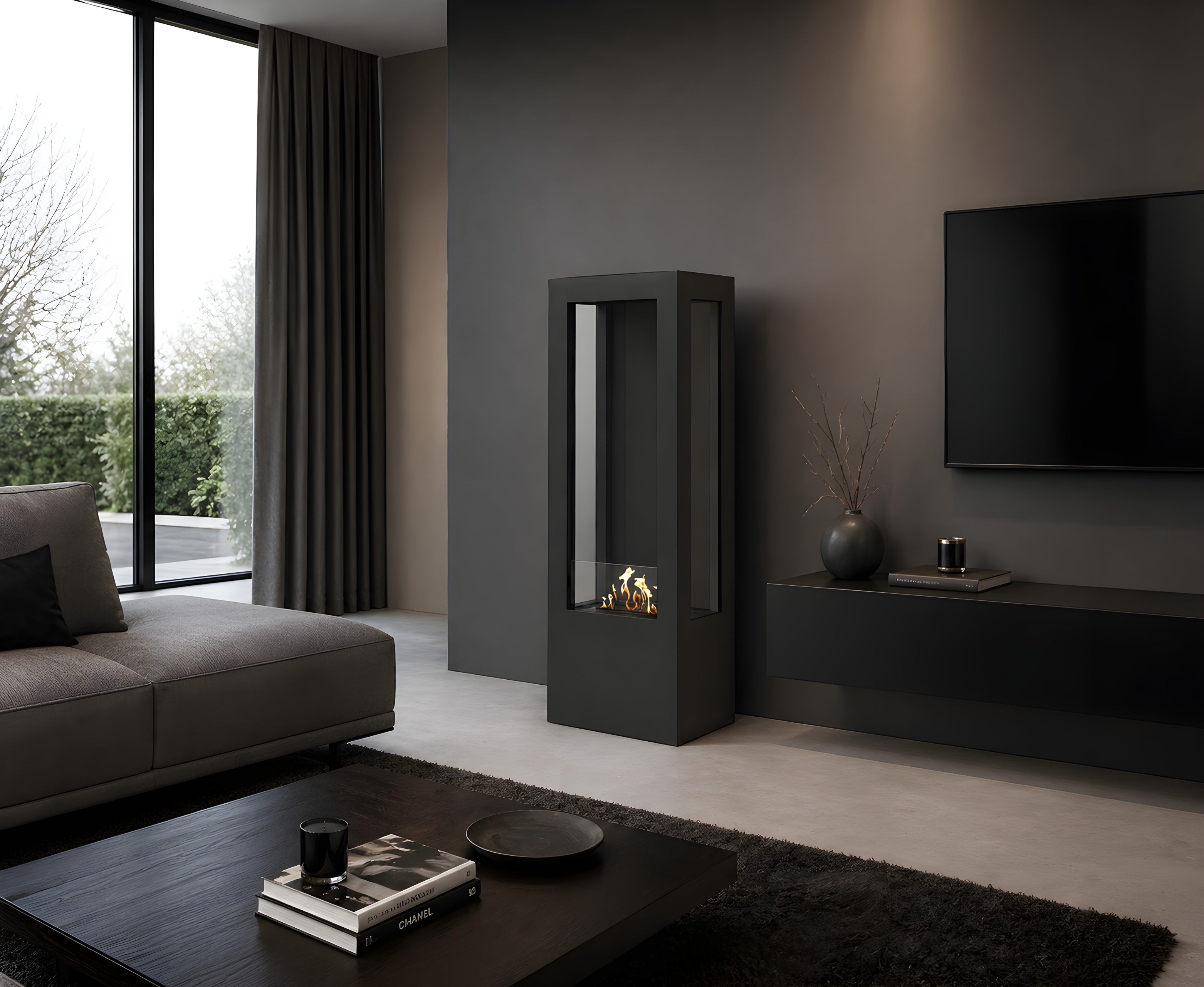 Bire Vertical Bio Ethanol Vrijstaand Haard H160 cm