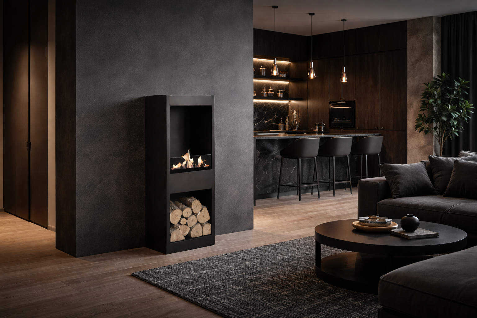 Blink Bio Ethanol Vrijstaand Haard H140 cm