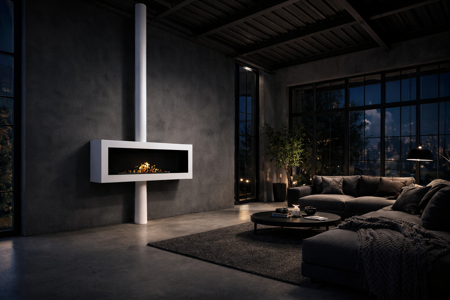 Curve Tube Wit Plafondhaard 120 cm