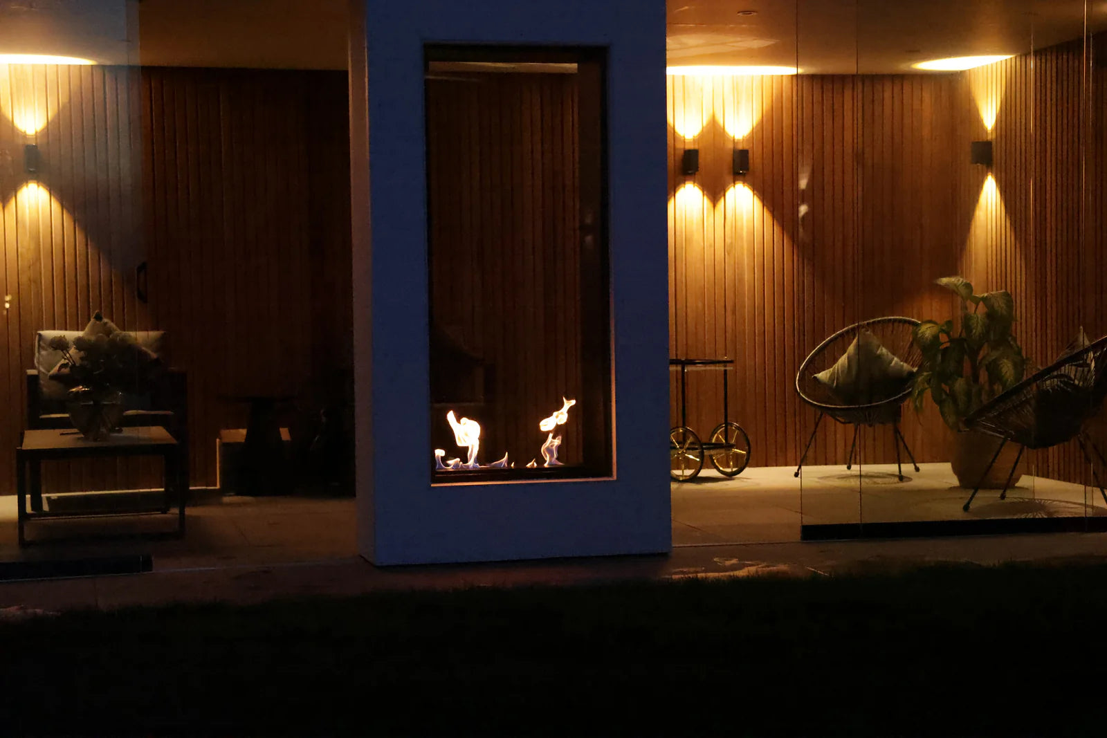 Fame Vertical Doorkijkhaard Enkel Volle Glas 70 x 100 cm