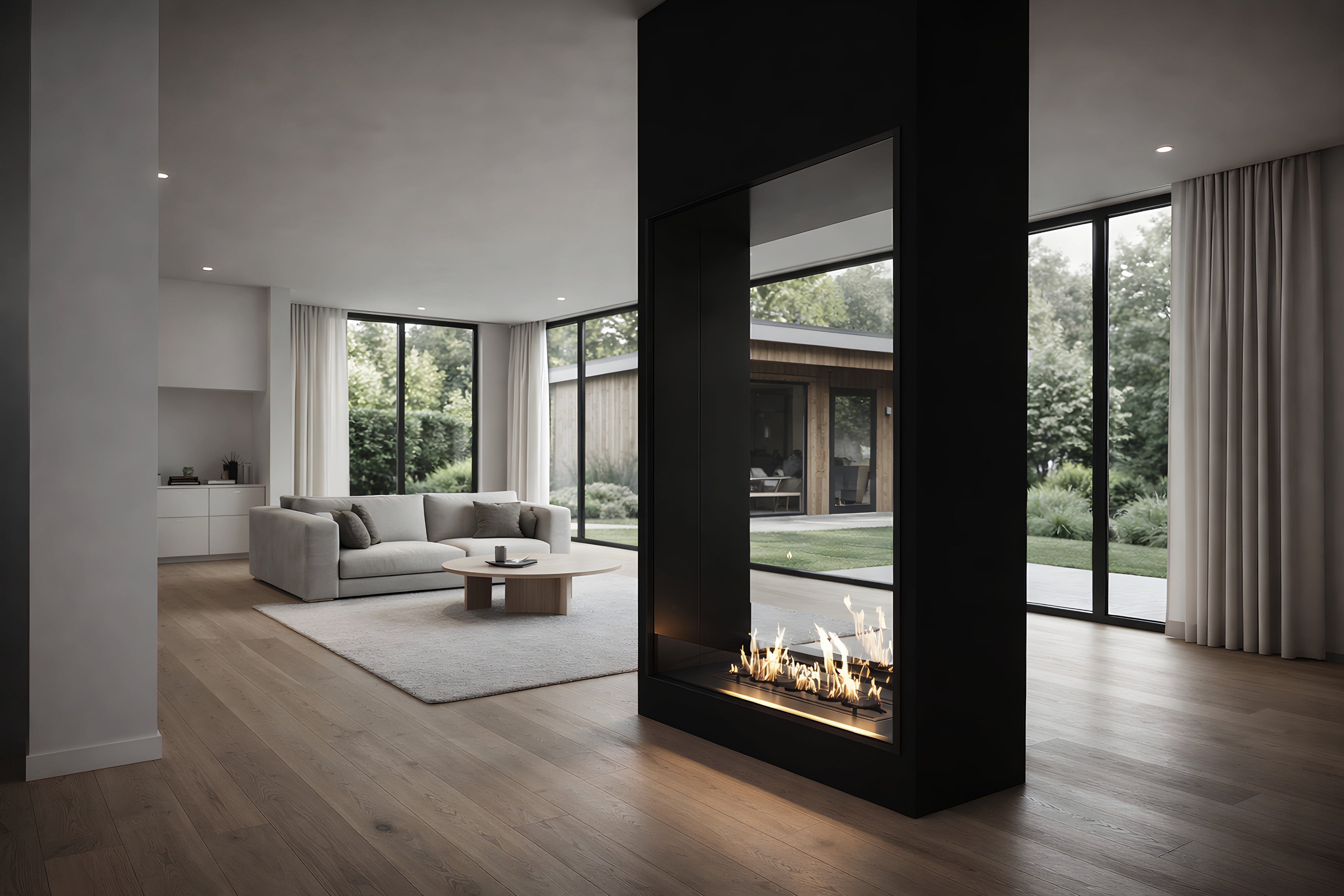 Fame Vertical Doorkijkhaard Enkel Volle Glas 90 x 140 cm