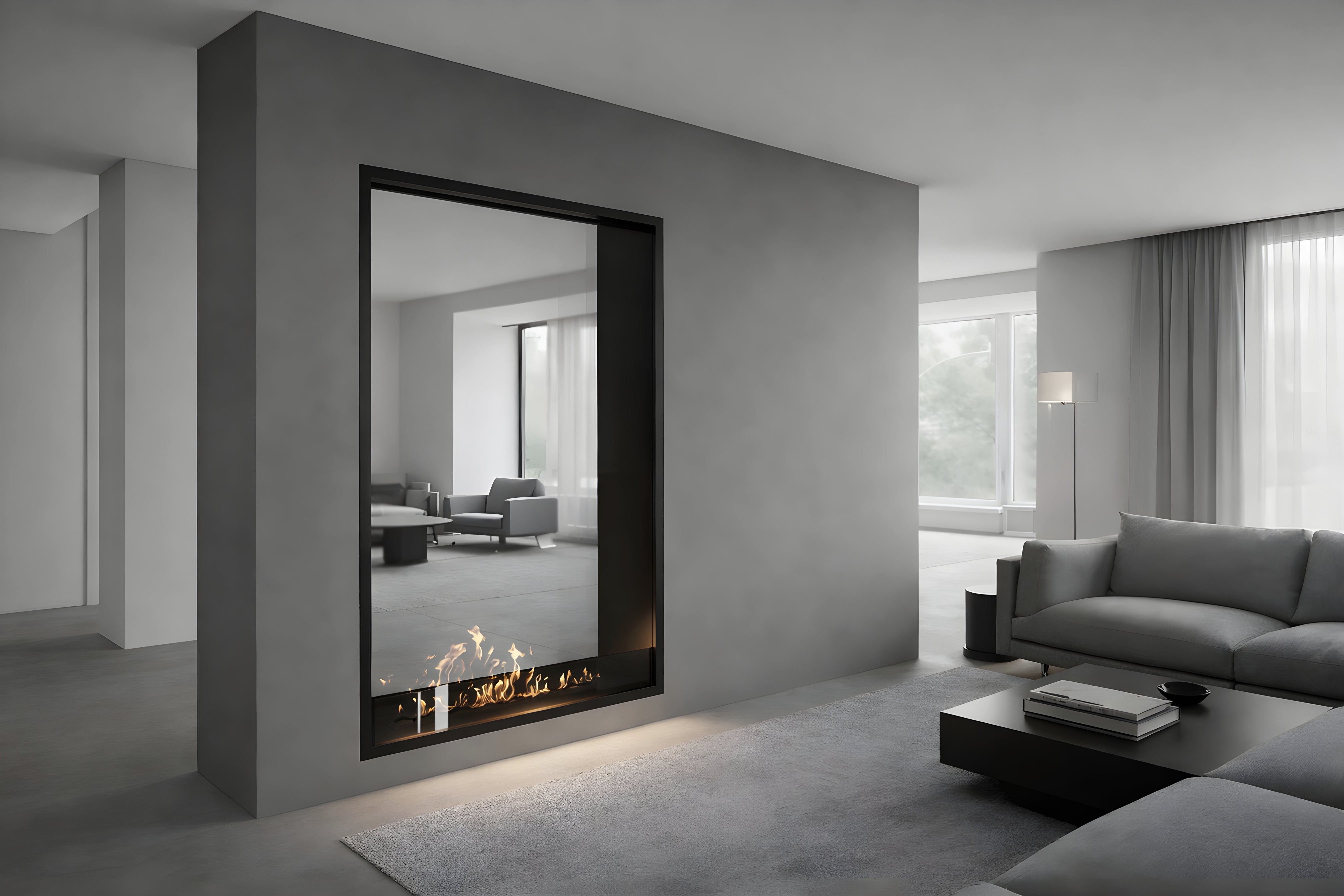 Fame Vertical Doorkijkhaard Enkel Volle Glas 100 x 100 cm