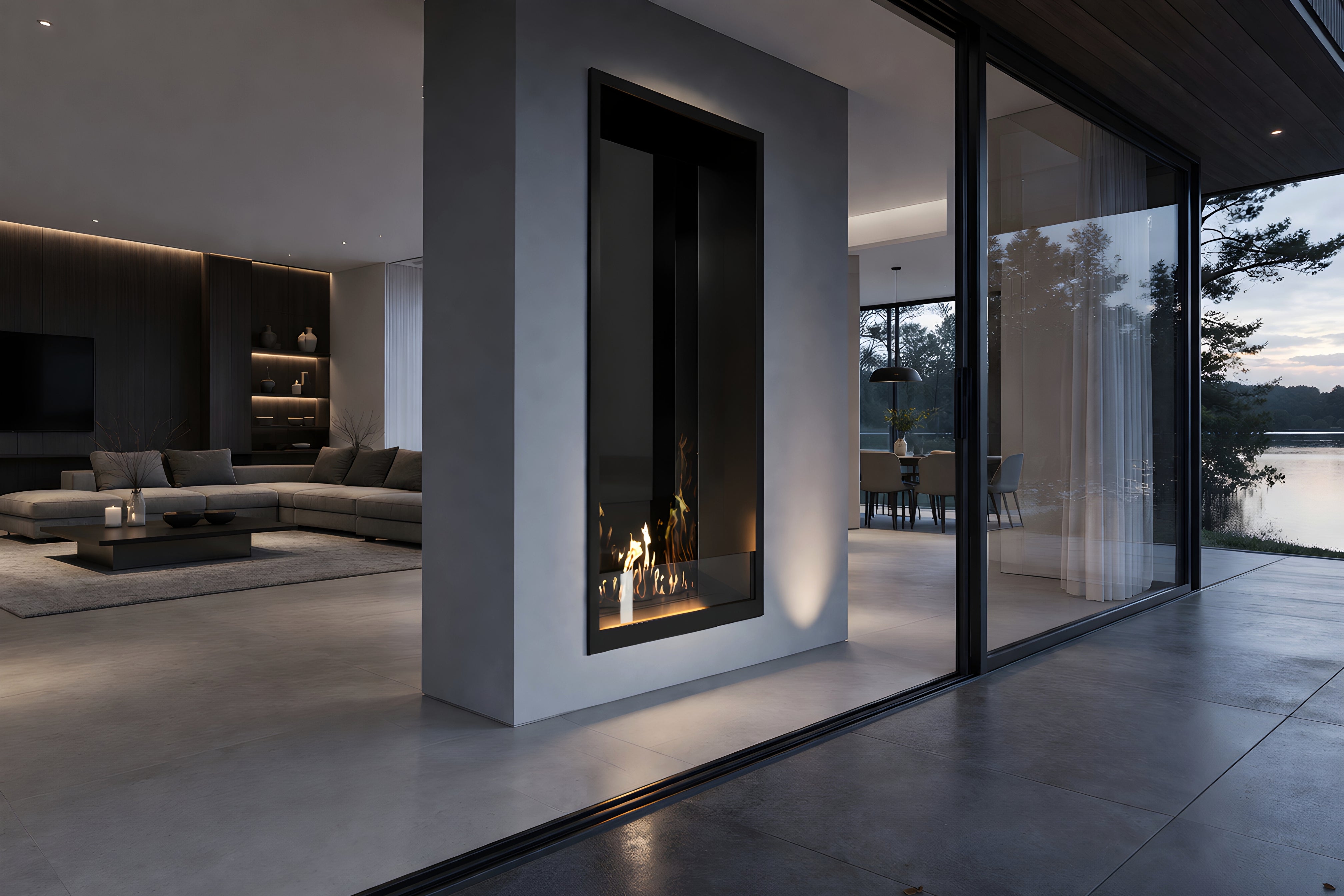 Fame Vertical Doorkijkhaard Enkel Volle Glas 70 x 100 cm