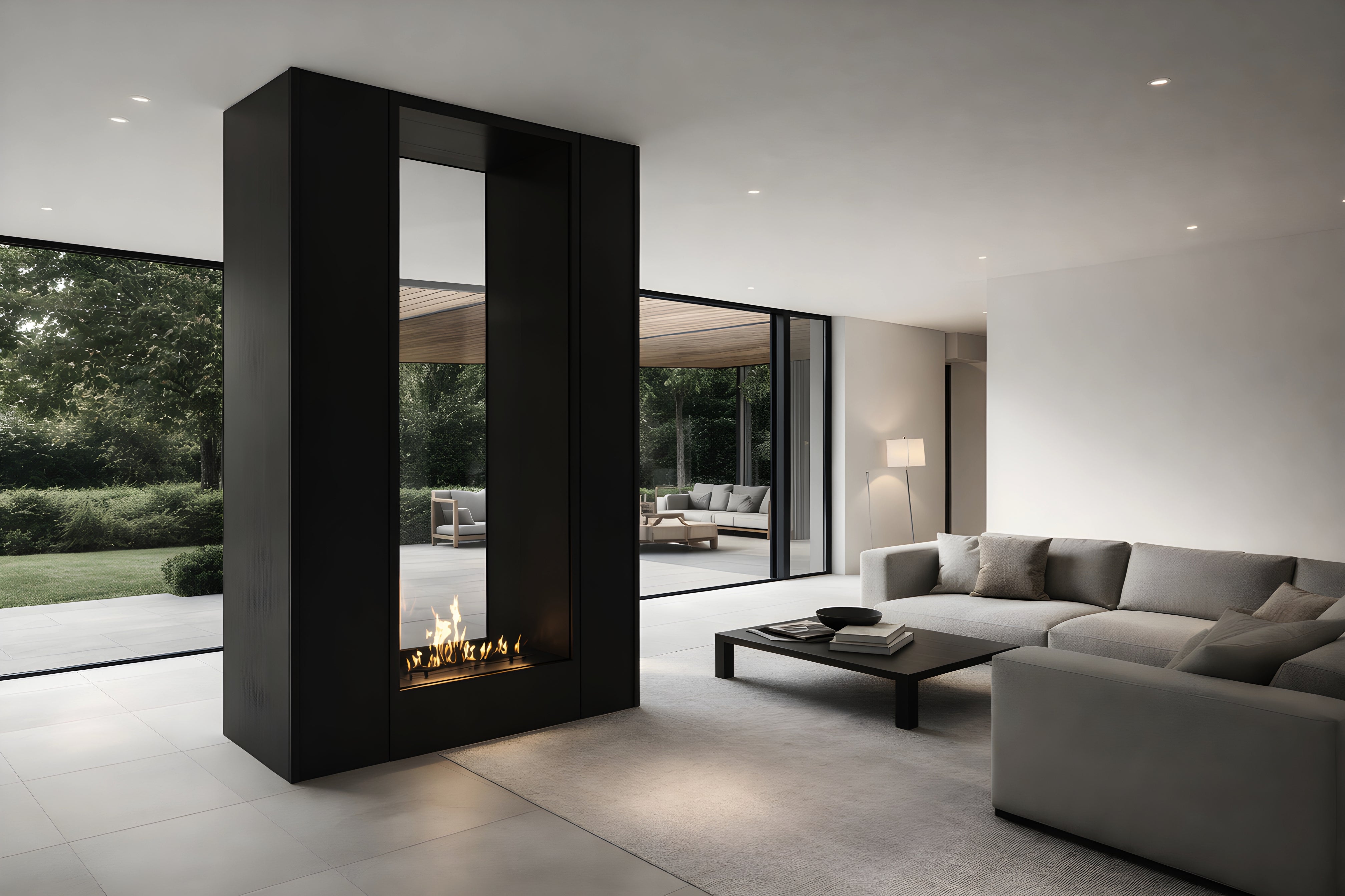 Fame Vertical Doorkijkhaard Enkel Volle Glas 90 x 140 cm