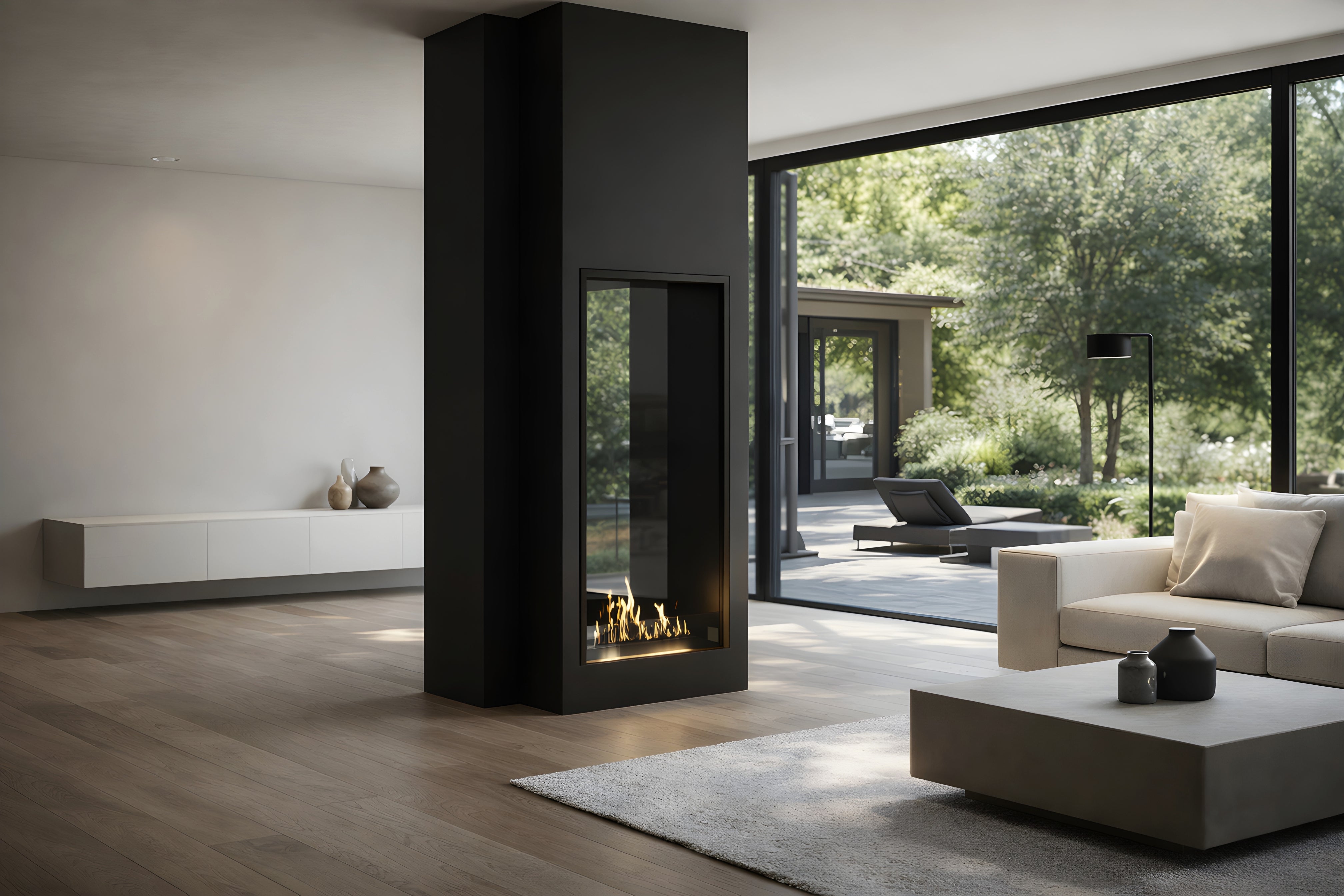 Fame Vertical Doorkijkhaard Enkel Volle Glas 80 x 100 cm