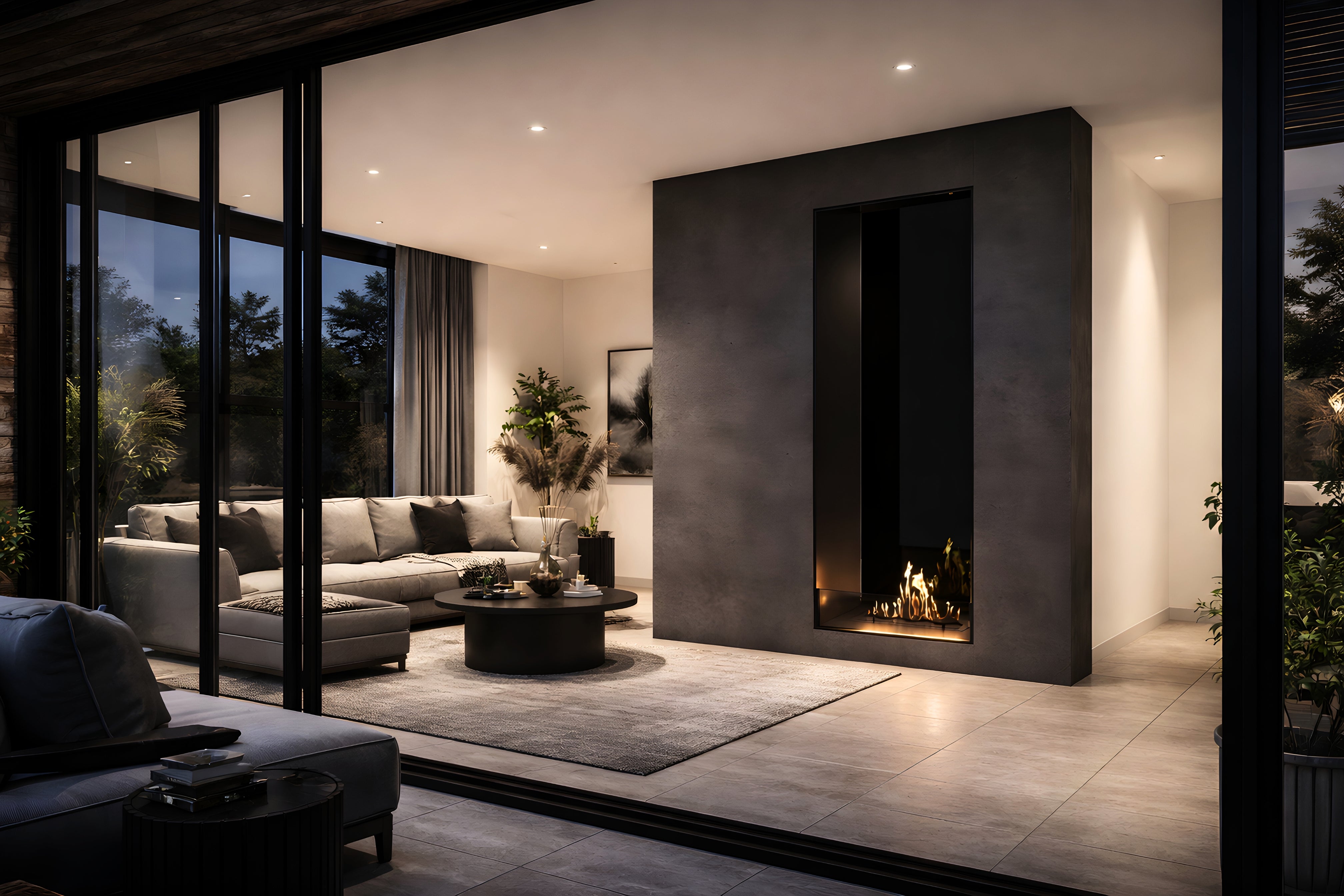 Fame Vertical Doorkijkhaard Enkel Volle Glas 70 x 180 cm