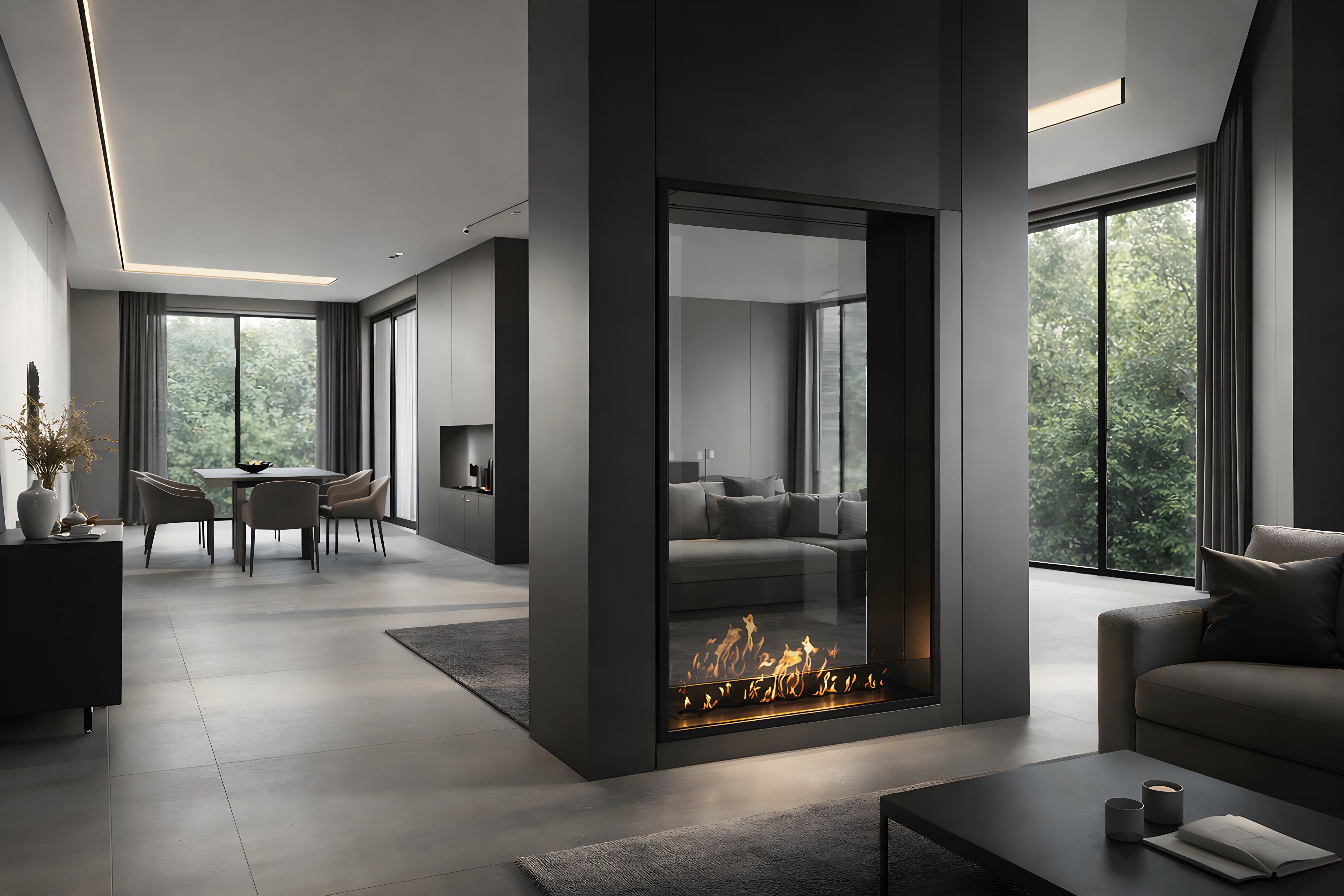 Fame Vertical Doorkijkhaard Enkel Volle Glas 100 x 120 cm