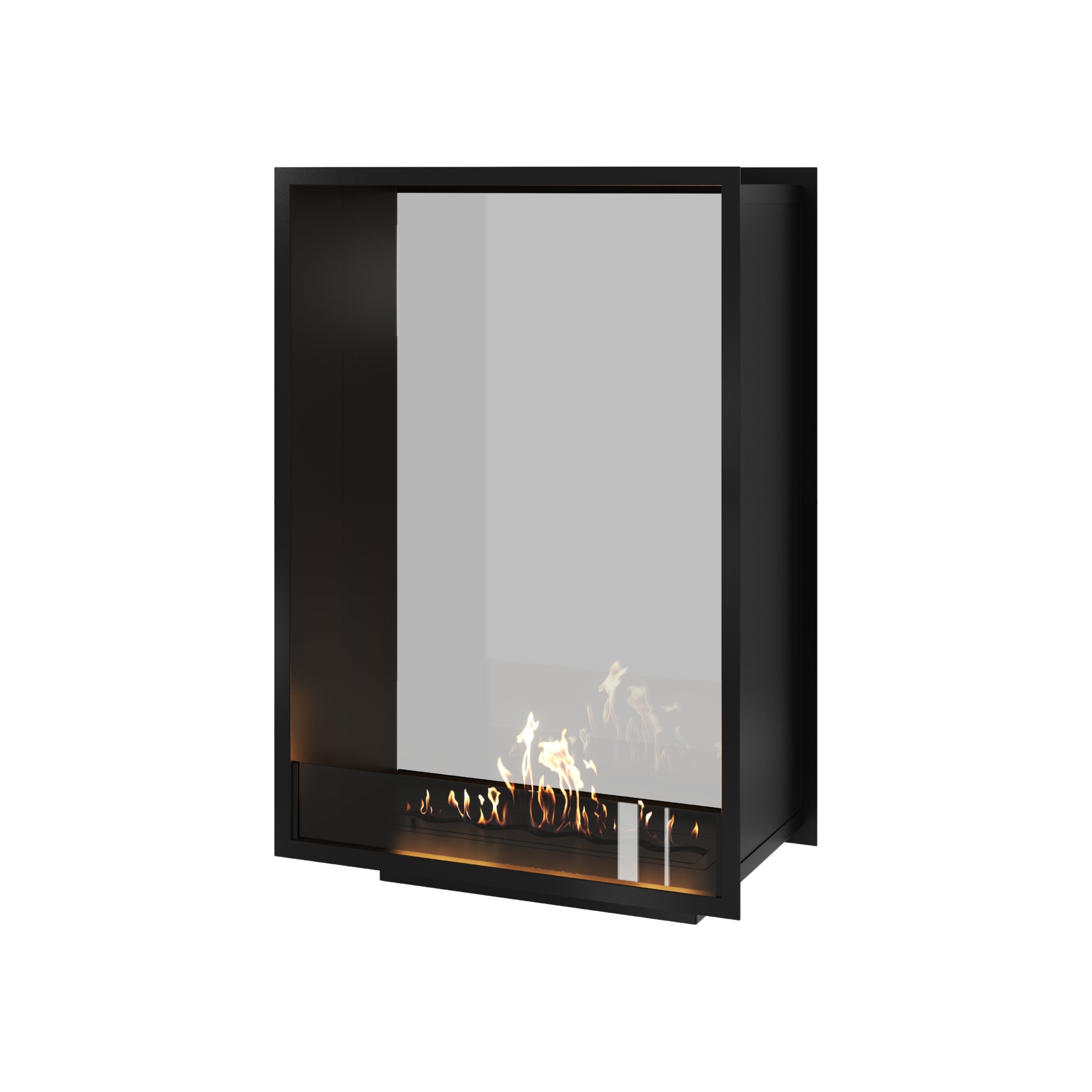 Fame Vertical Doorkijkhaard Enkel Volle Glas 80 x 100 cm