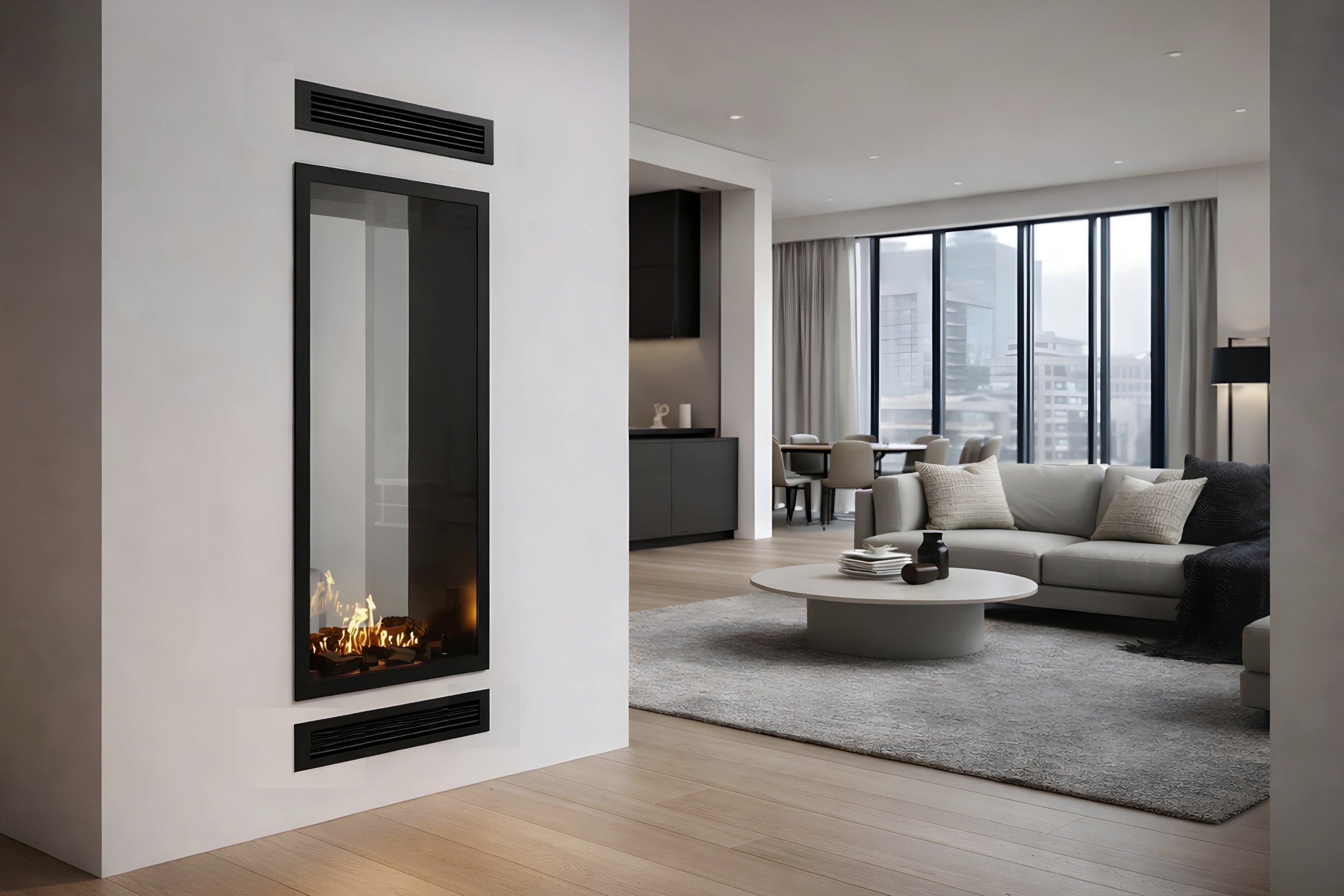 Fame Vertical Doorkijkhaard Met Volle Glas 70 x 100 cm