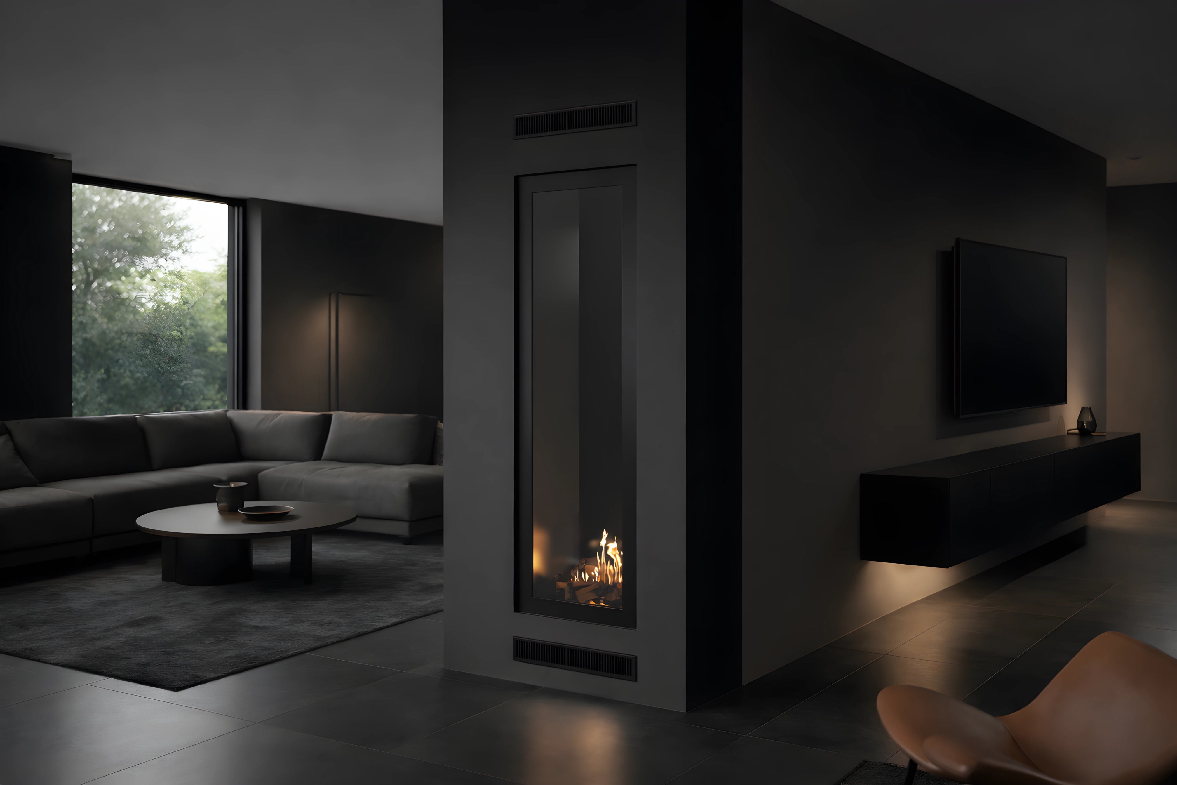 Fame Vertical Doorkijkhaard Met Volle Glas 60 x 100 cm