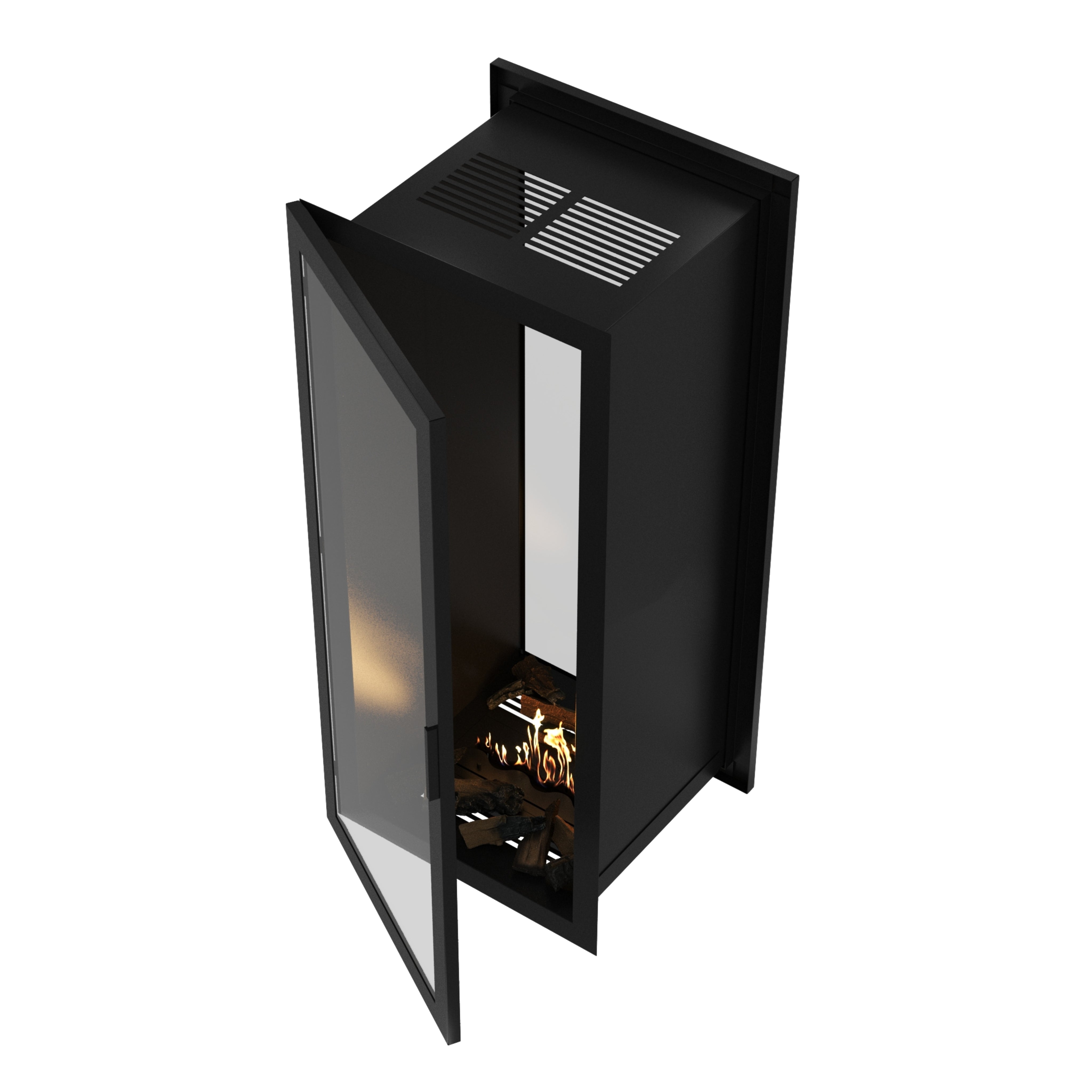 Fame Vertical Doorkijkhaard Met Volle Glas 90 x 120 cm