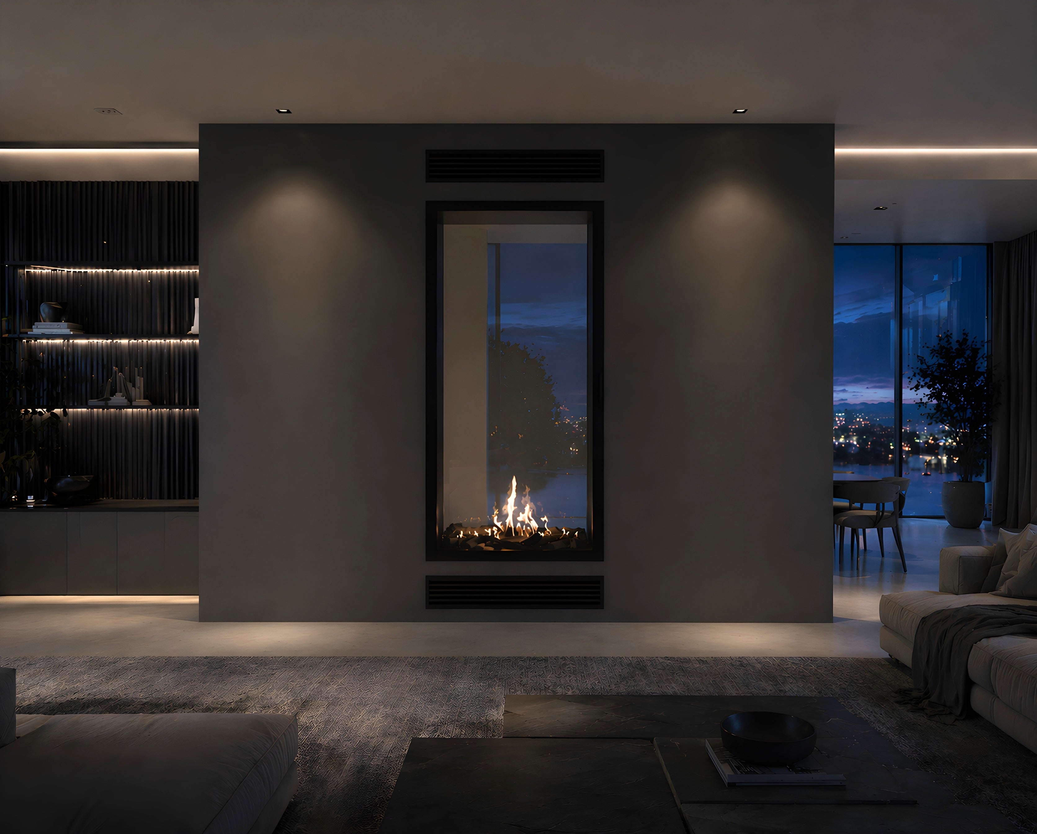 Fame Vertical Doorkijkhaard Met Volle Glas 100 x 160 cm