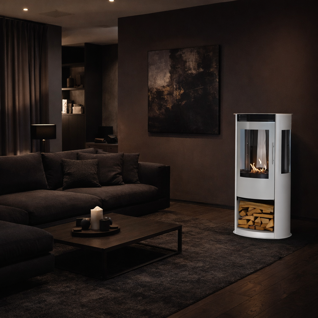 Habe White Bio Ethanol Stove H100 cm
