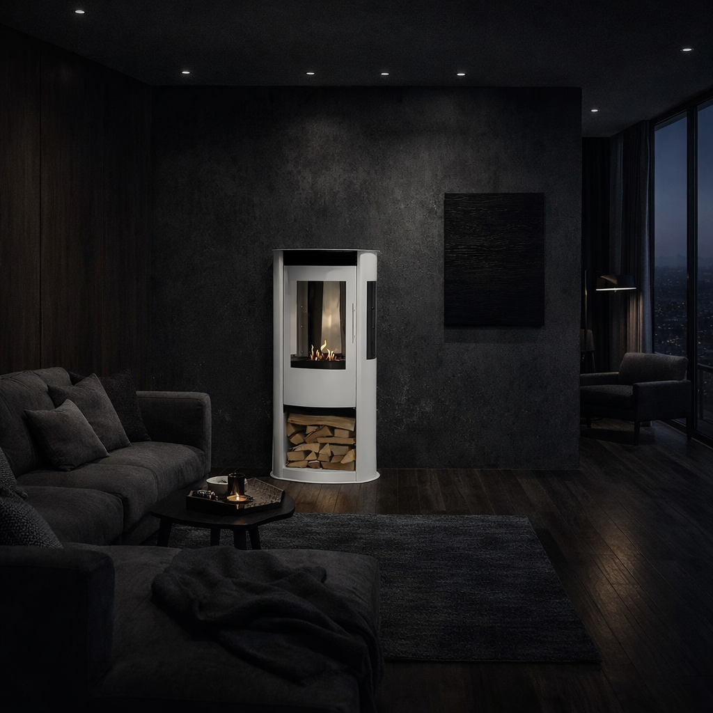 Habe White Bio Ethanol Stove H100 cm