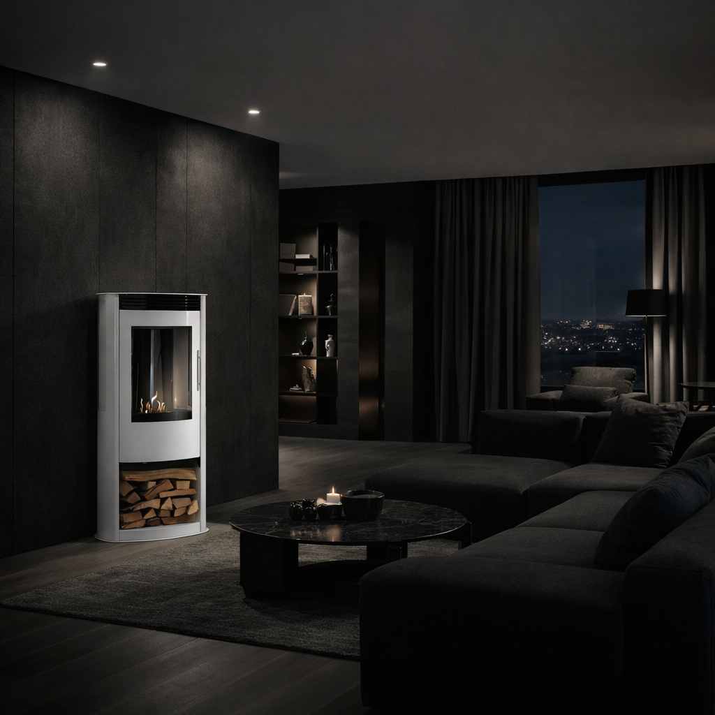 Habe White Bio Ethanol Stove H100 cm