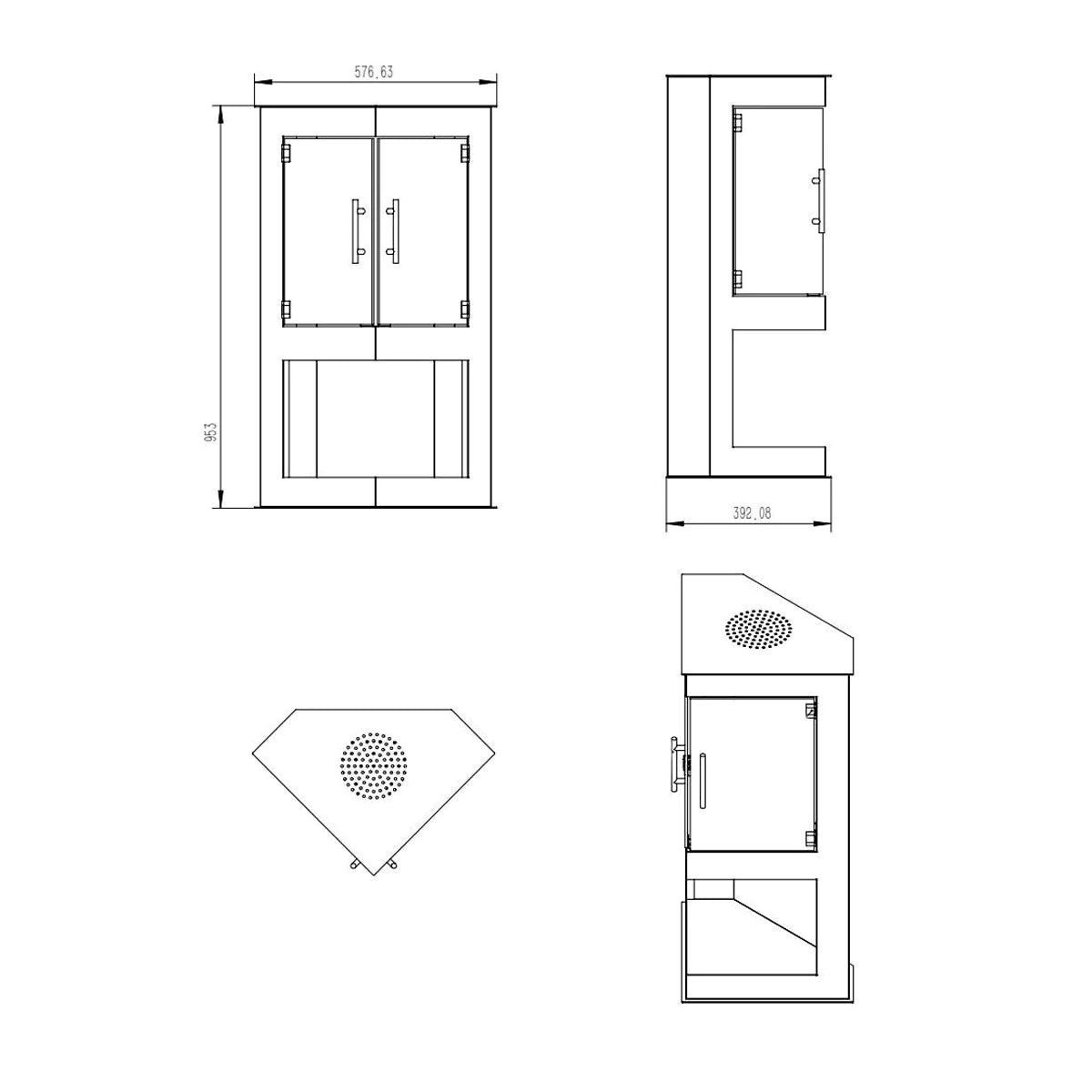 Adela Bio-Ethanol Vrijstaand Hoekhaard H95 cm