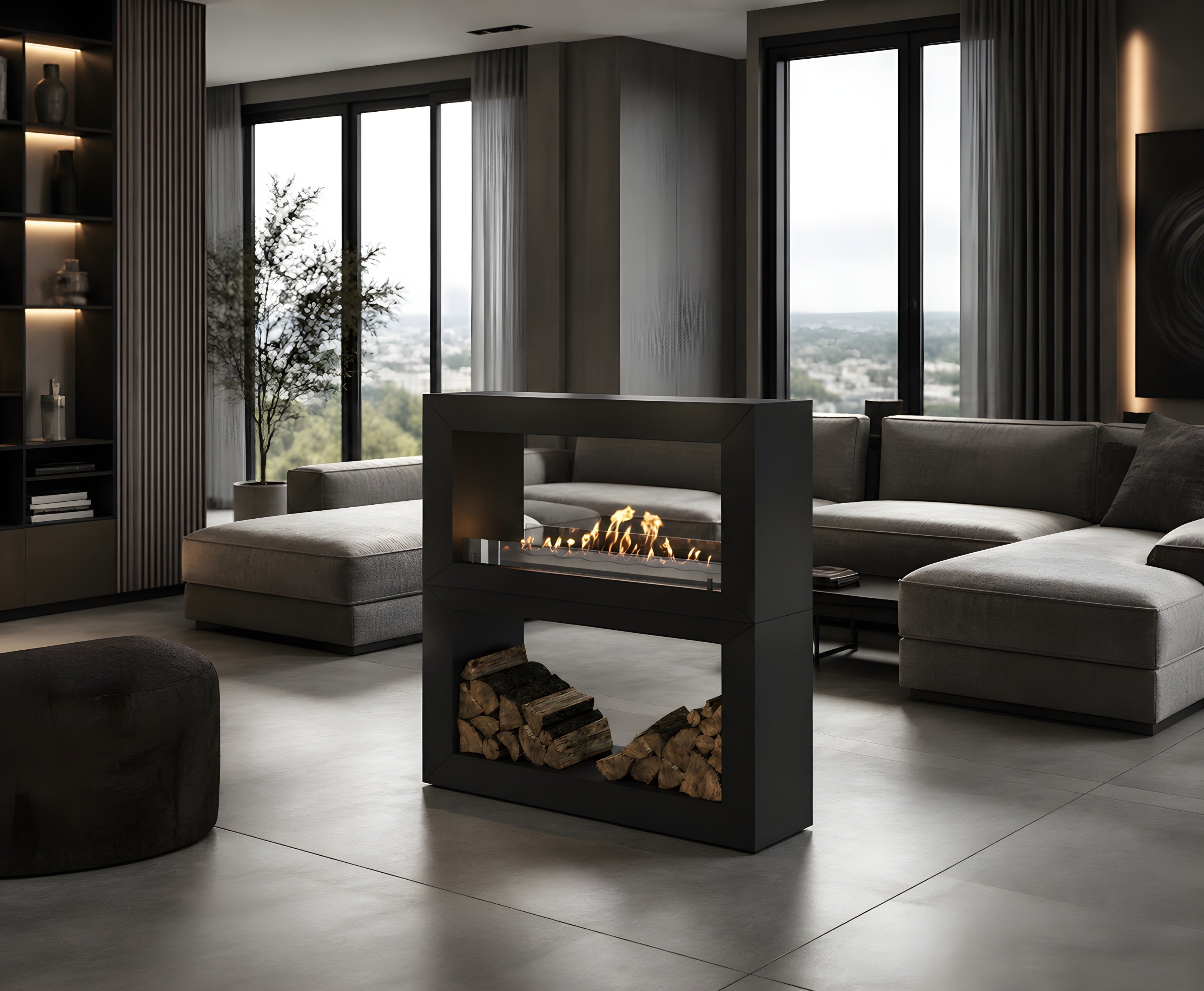 Home Roomdivider Doorkijkhaard 120 cm