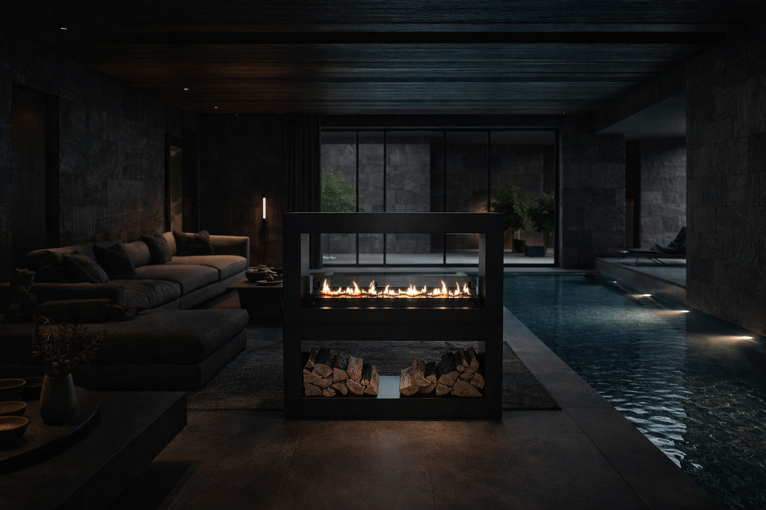 Home Roomdivider Doorkijkhaard 120 cm