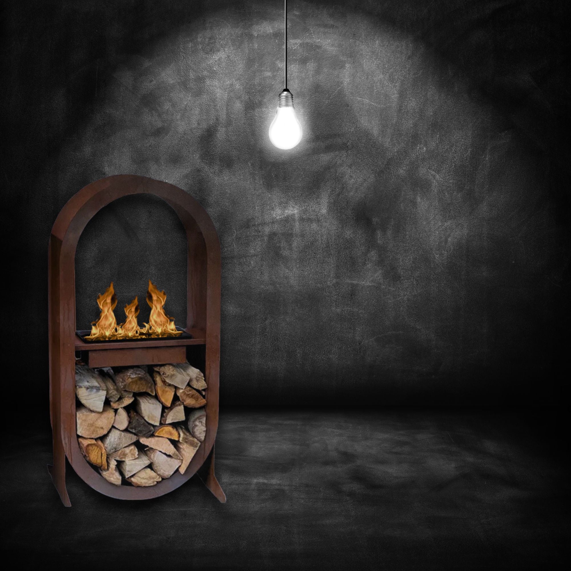 Irazu Rust Bio Ethanol Stove H110 cm