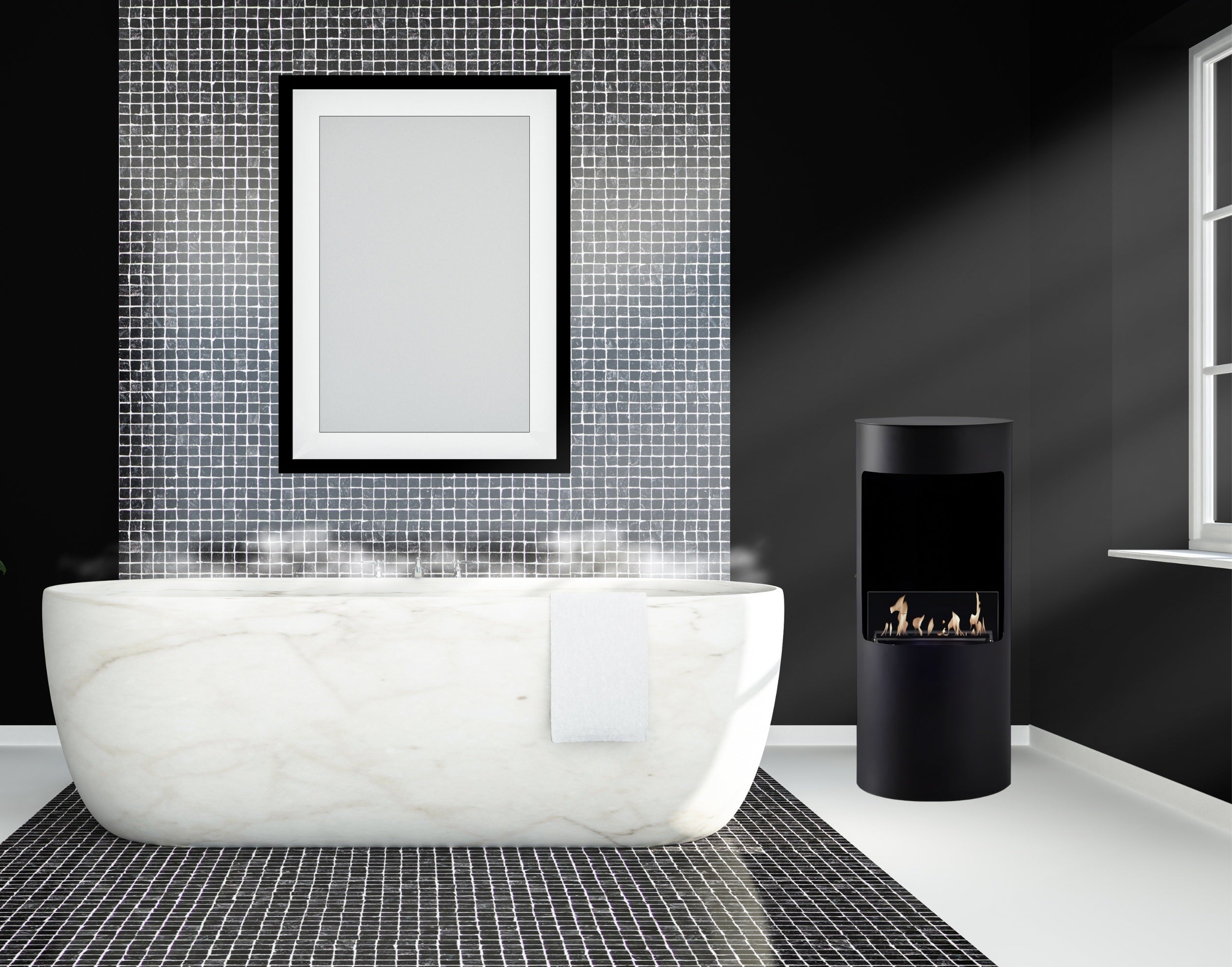 Lomanian Zwart Bio Ethanol Vrijstaand Haard H95 cm