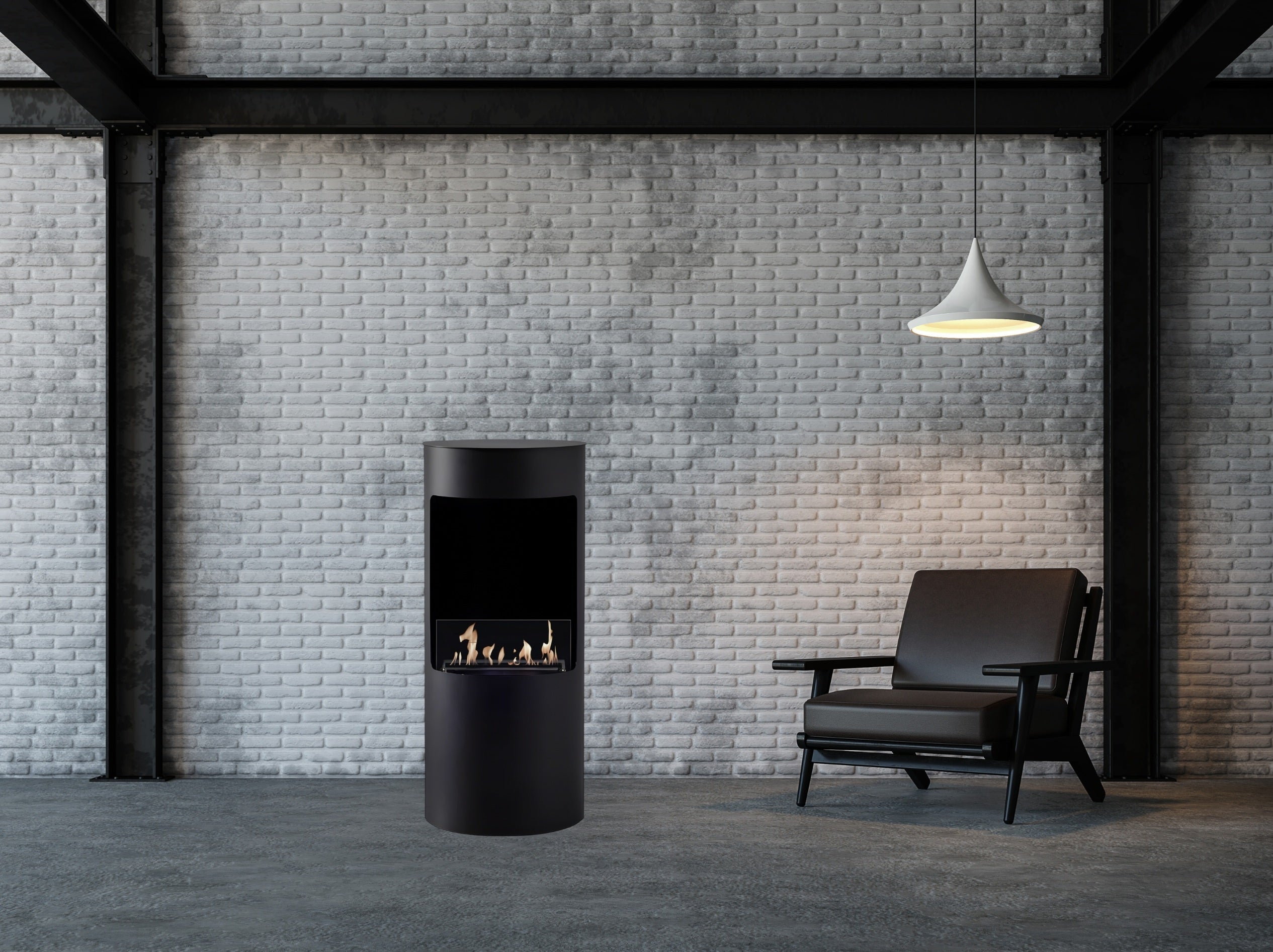 Lomanian Zwart Bio Ethanol Vrijstaand Haard H95 cm