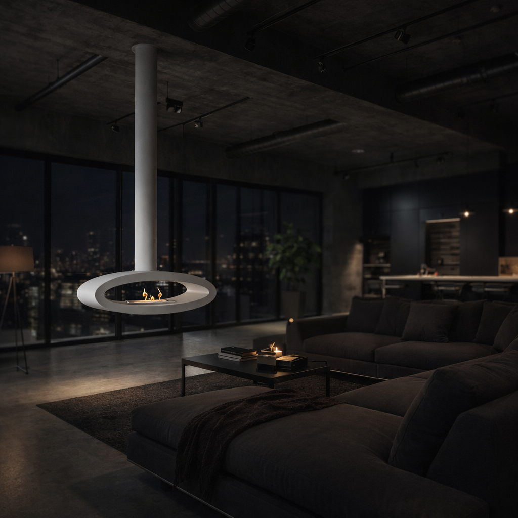 Malema Wit Bio Ethanol Plafondhaard 112 cm