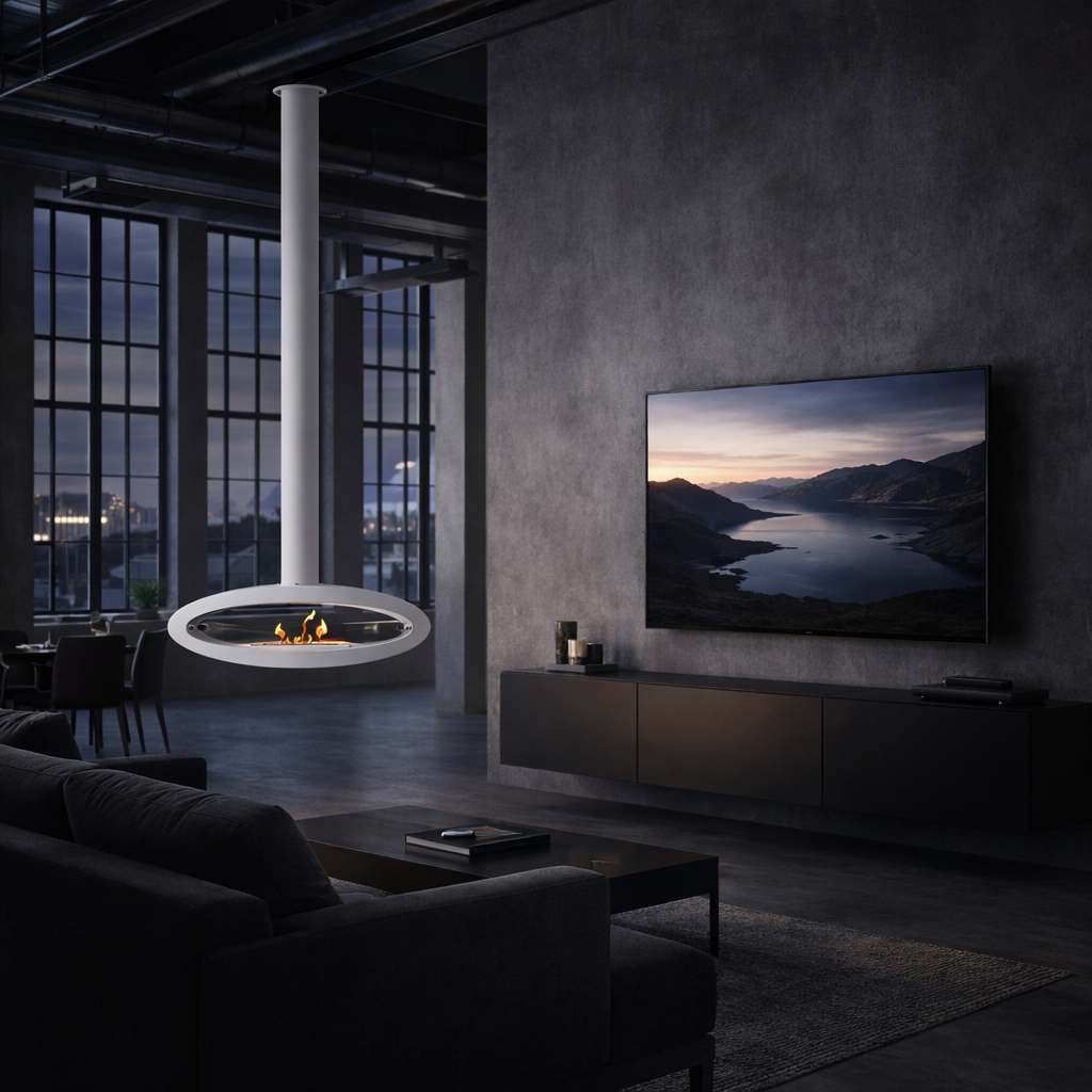 Malema Wit Bio Ethanol Plafondhaard 112 cm