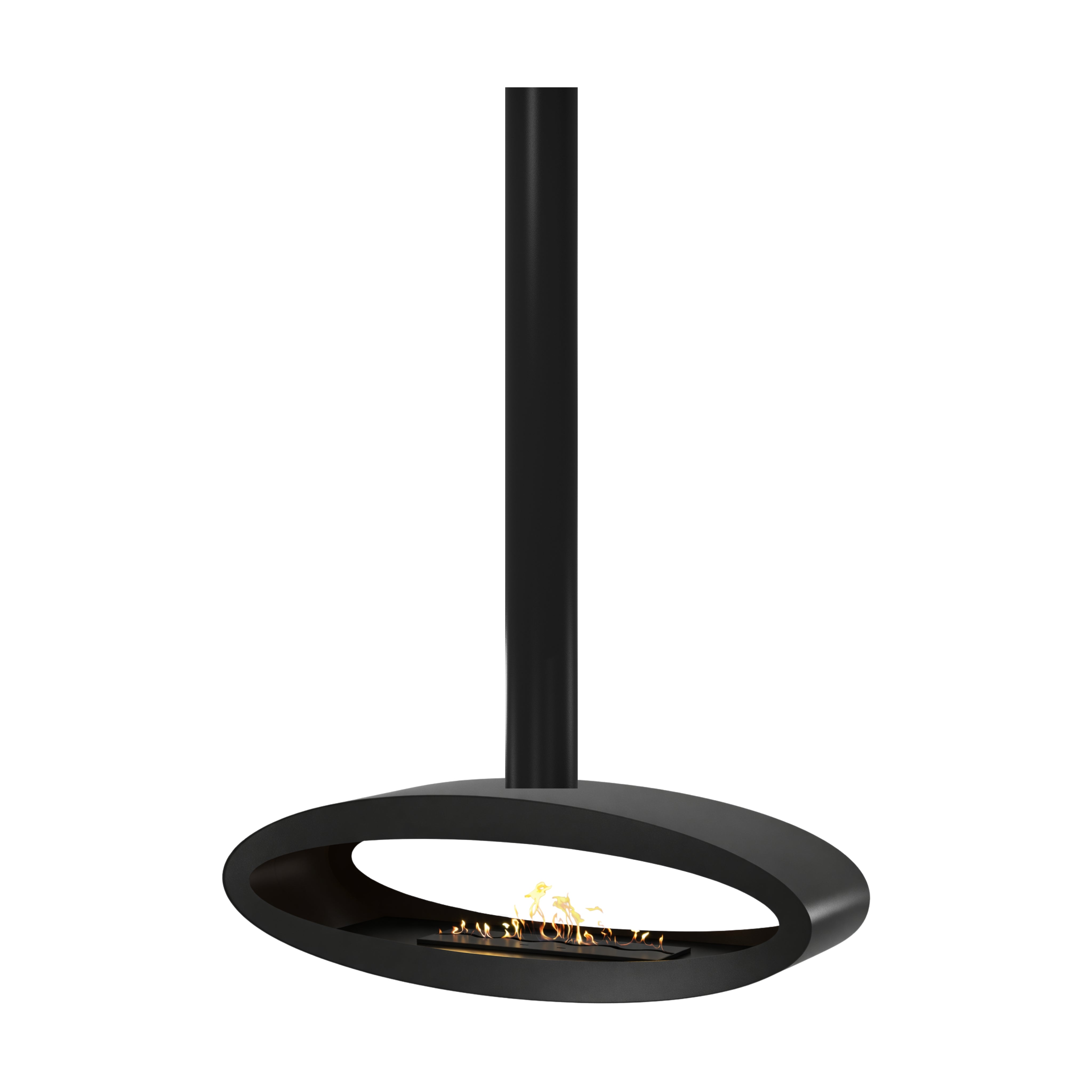 Meru Tube Black Bio Ceiling Fireplace 112 cm